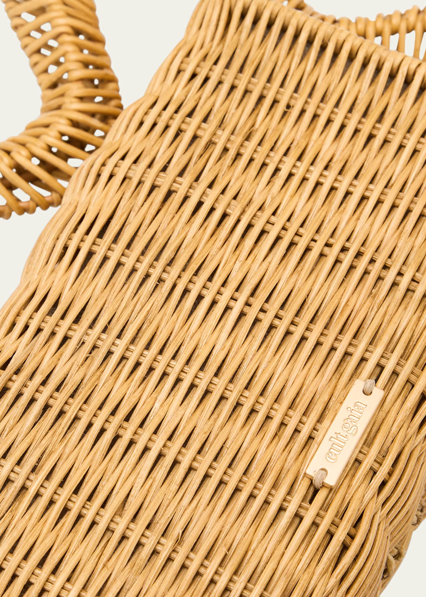 Cult Gaia Elsa Wavy Rattan Clutch Bag Image 6 of 6