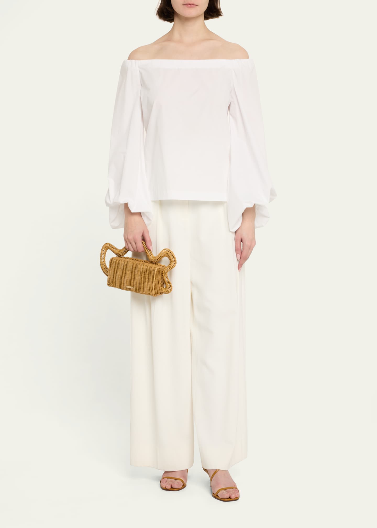 Cult Gaia Elsa Wavy Rattan Clutch Bag Image 5 of 6