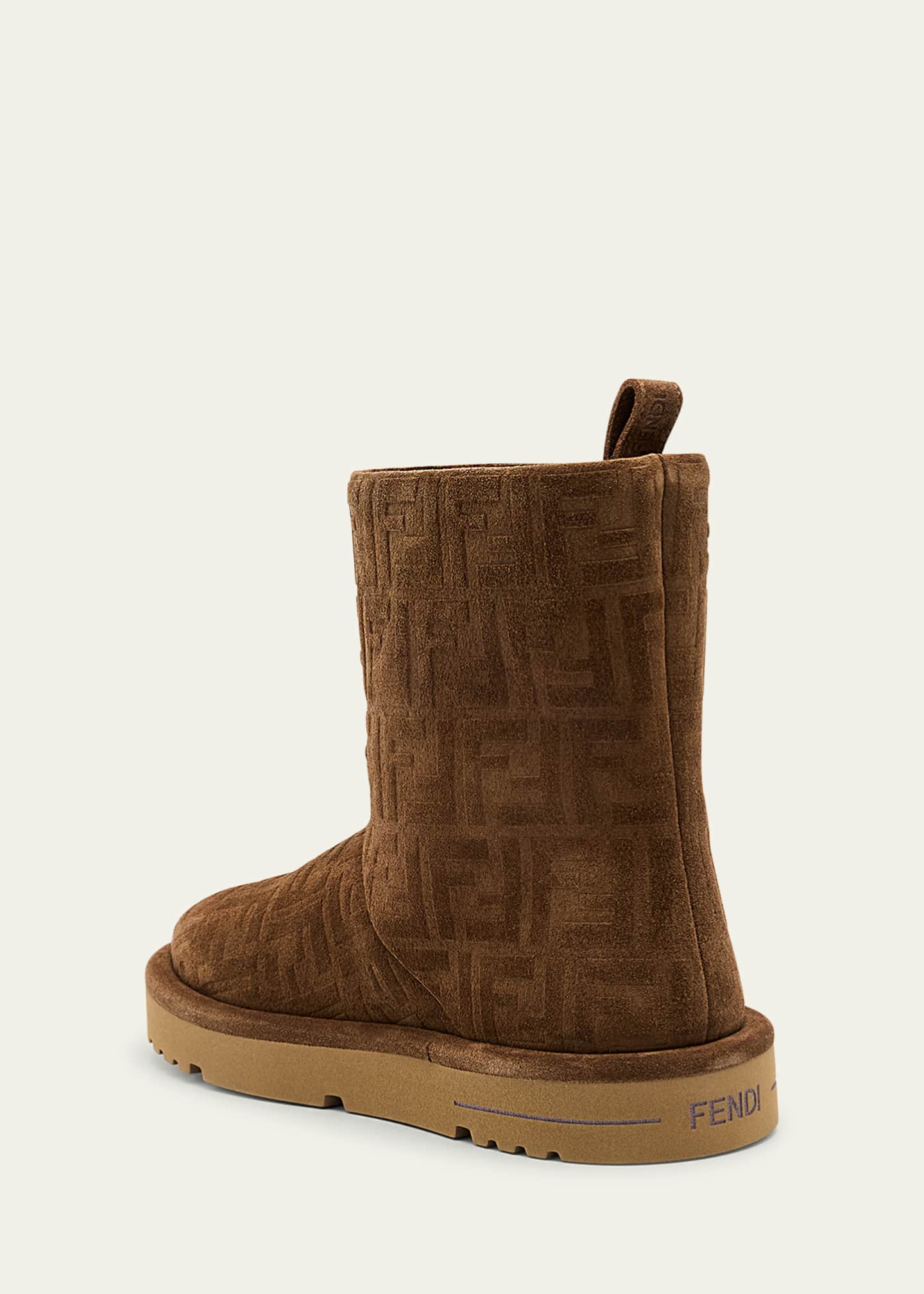 Fendi Shearling-Lined FF Embossed Leather Ski Boots Image 4 of 6
