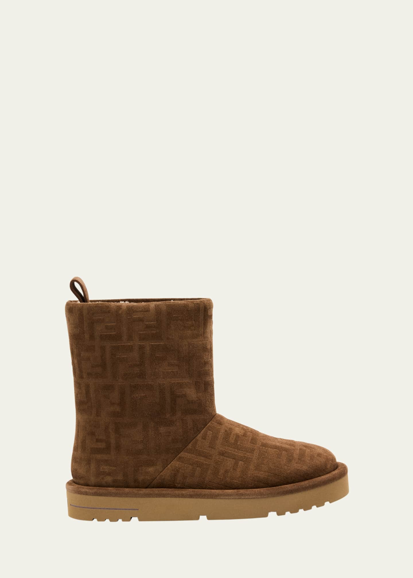Fendi Shearling-Lined FF Embossed Leather Ski Boots Image 1 of 6