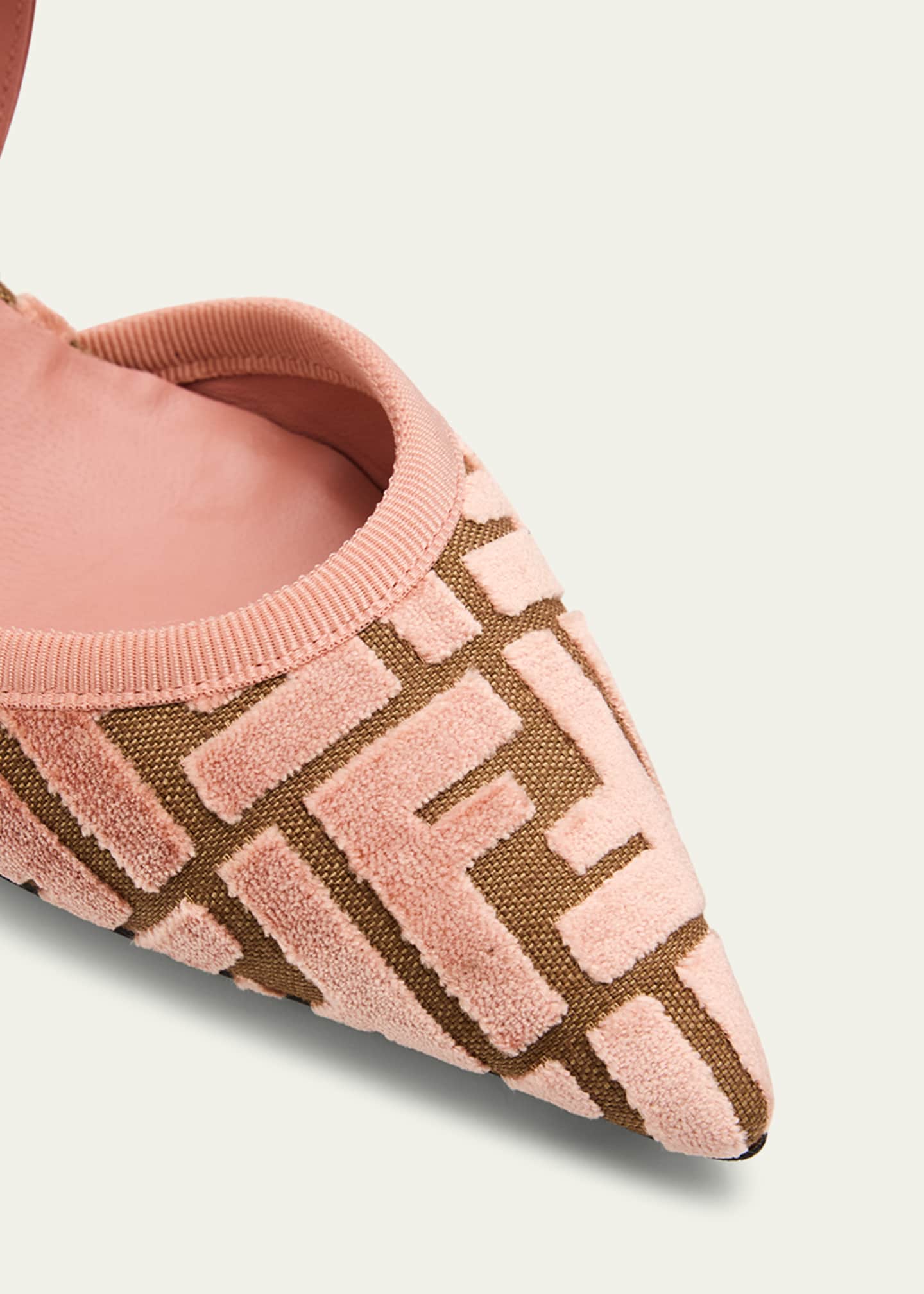 その他 Fly_hanna24 Fendi Colibri FF Tapestry Slingback Kitten-Heel Pumps