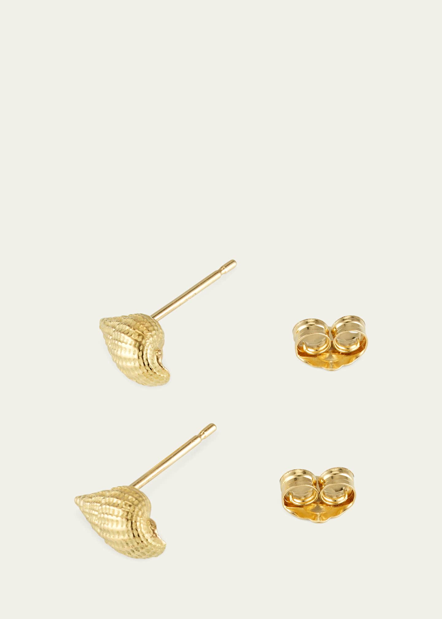 Katey Walker 18K Yellow Gold Small Spiral Shell Stud Earrings Image 4 of 4