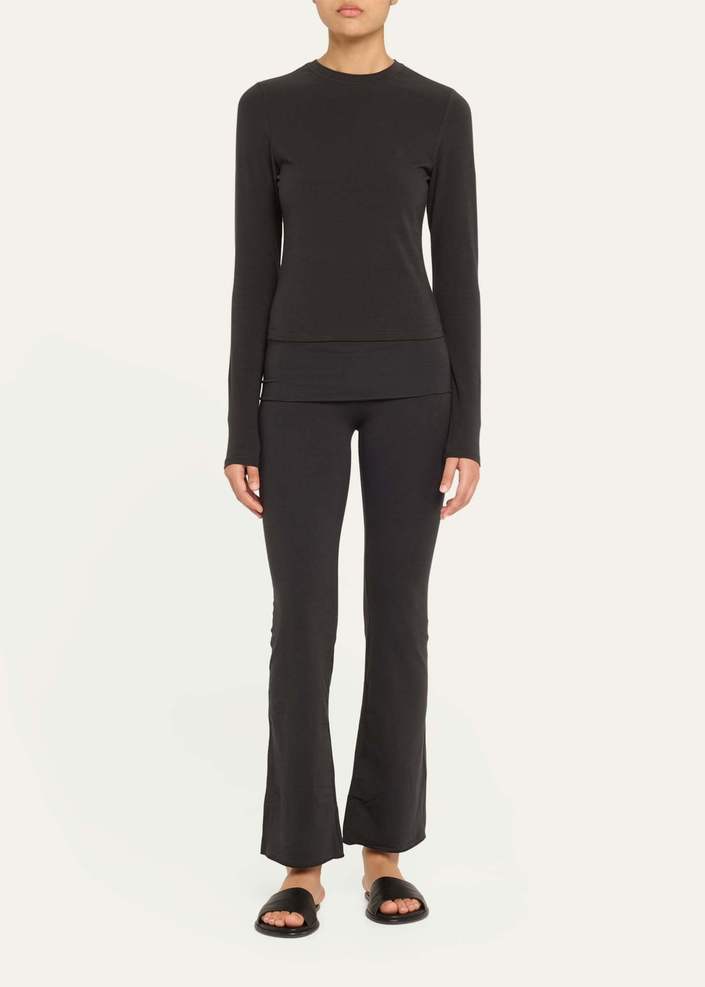 Cotton Jersey Long-Sleeve Crewneck T-Shirt