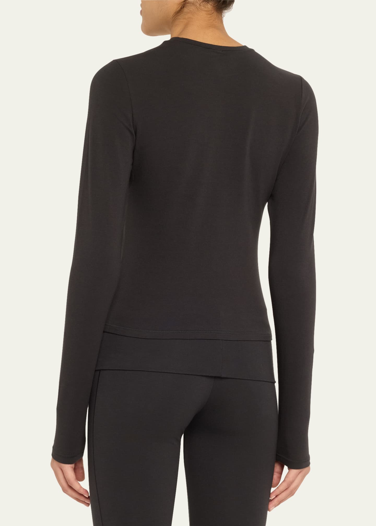 Cotton Jersey Long-Sleeve Crewneck T-Shirt