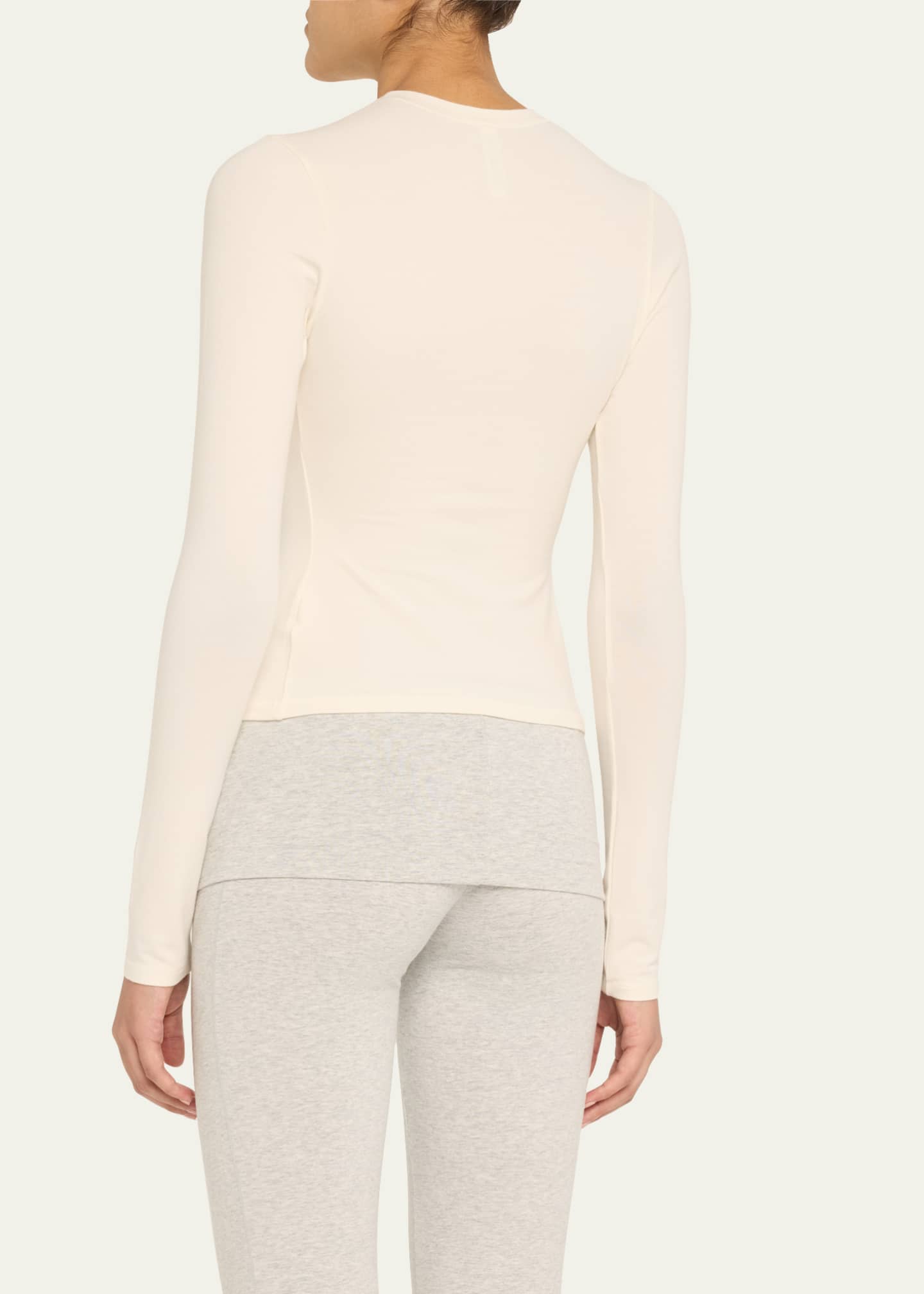 Cotton Jersey Long-Sleeve Crewneck T-Shirt