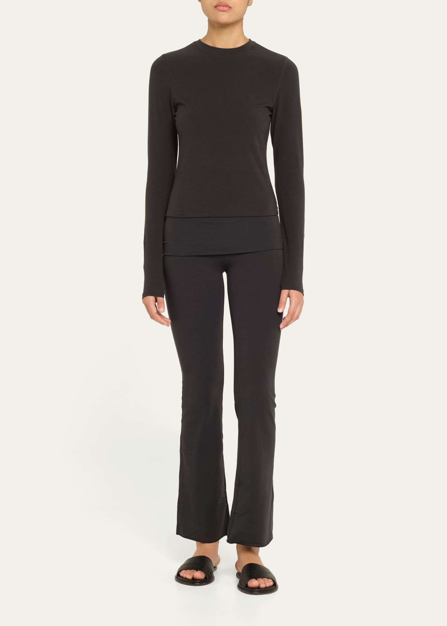 SKIMS Cotton Jersey Foldover Flare-Leg Pants Image 2 of 5