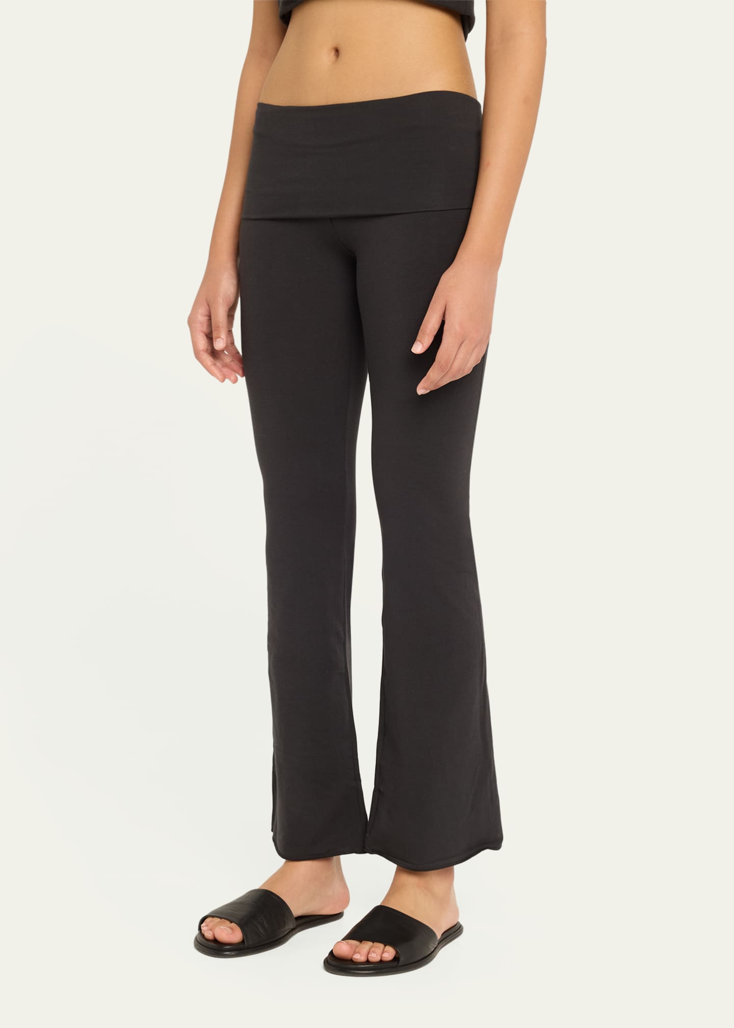 SKIMS Cotton Jersey Foldover Flare-Leg Pants Image 4 of 5