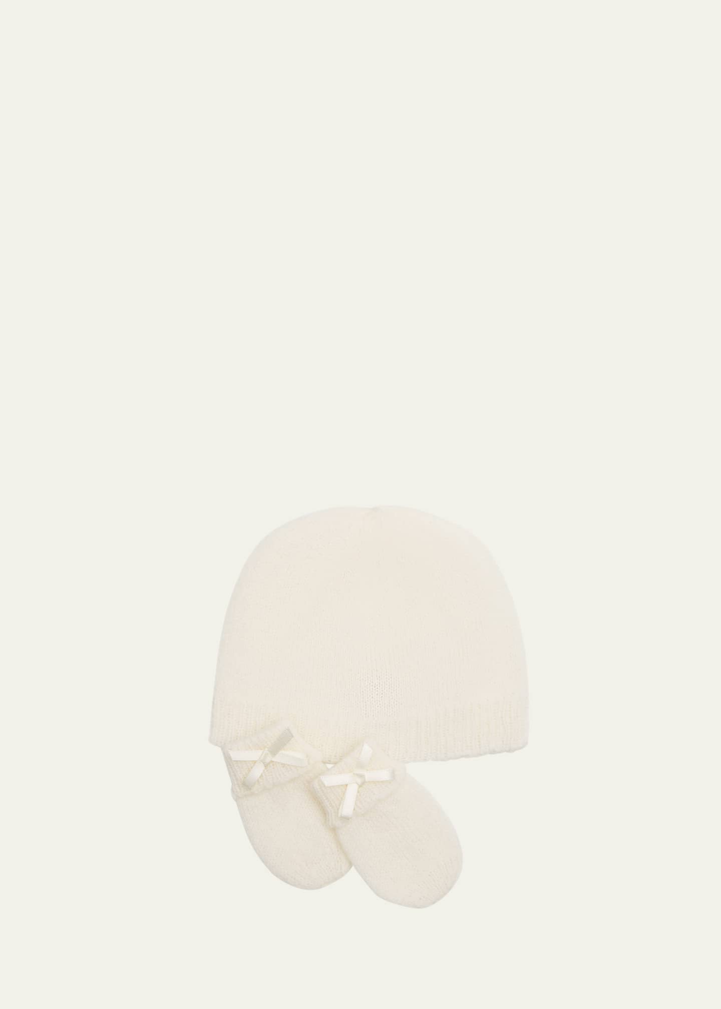 G.H.Hurt & Son Kid's Cashmere Baby Hat & Mittens Set, Size Newborn