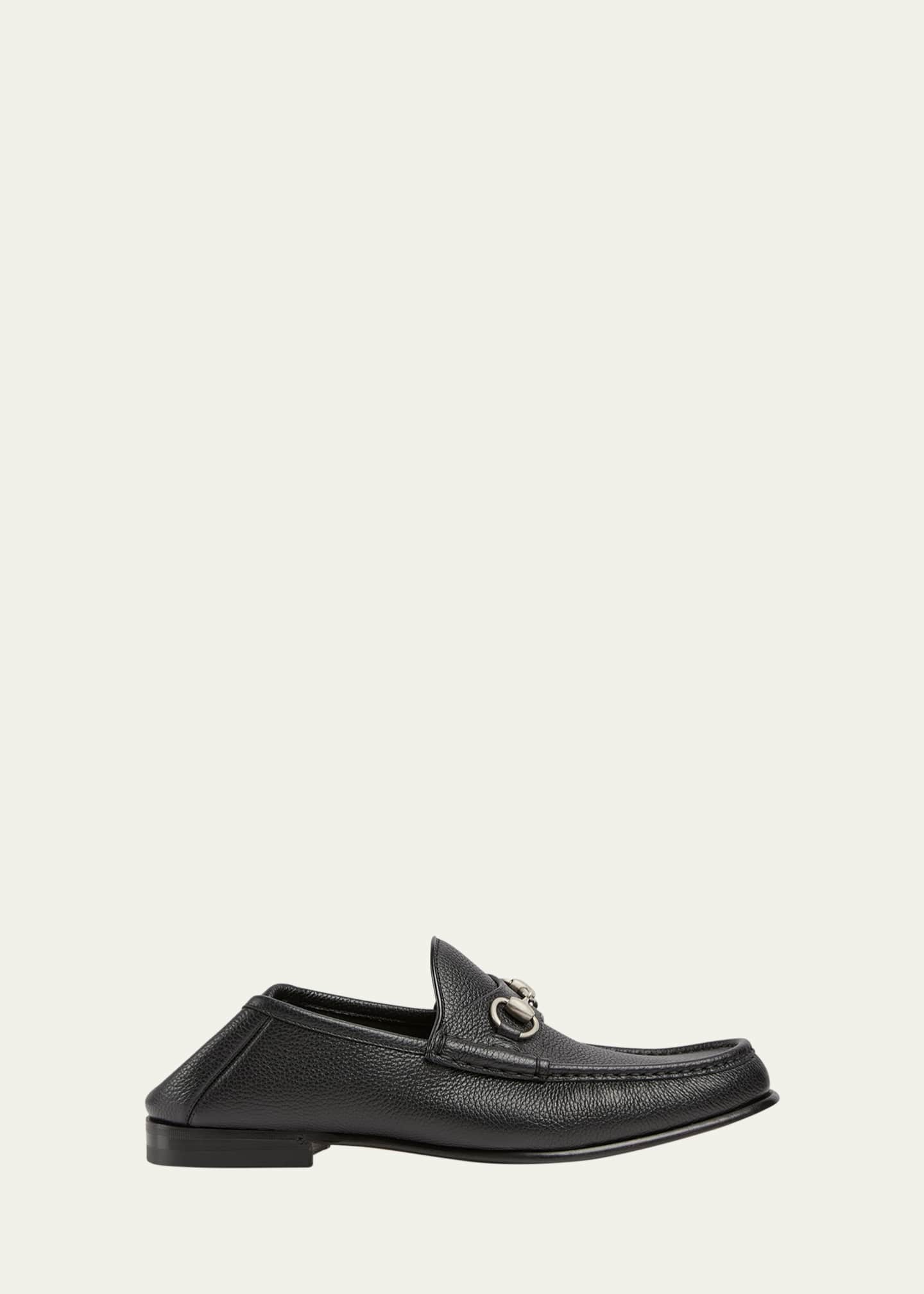 Gucci Men's Horsebit 1953 Grained Leather Bit Loafers Image 1 of 3