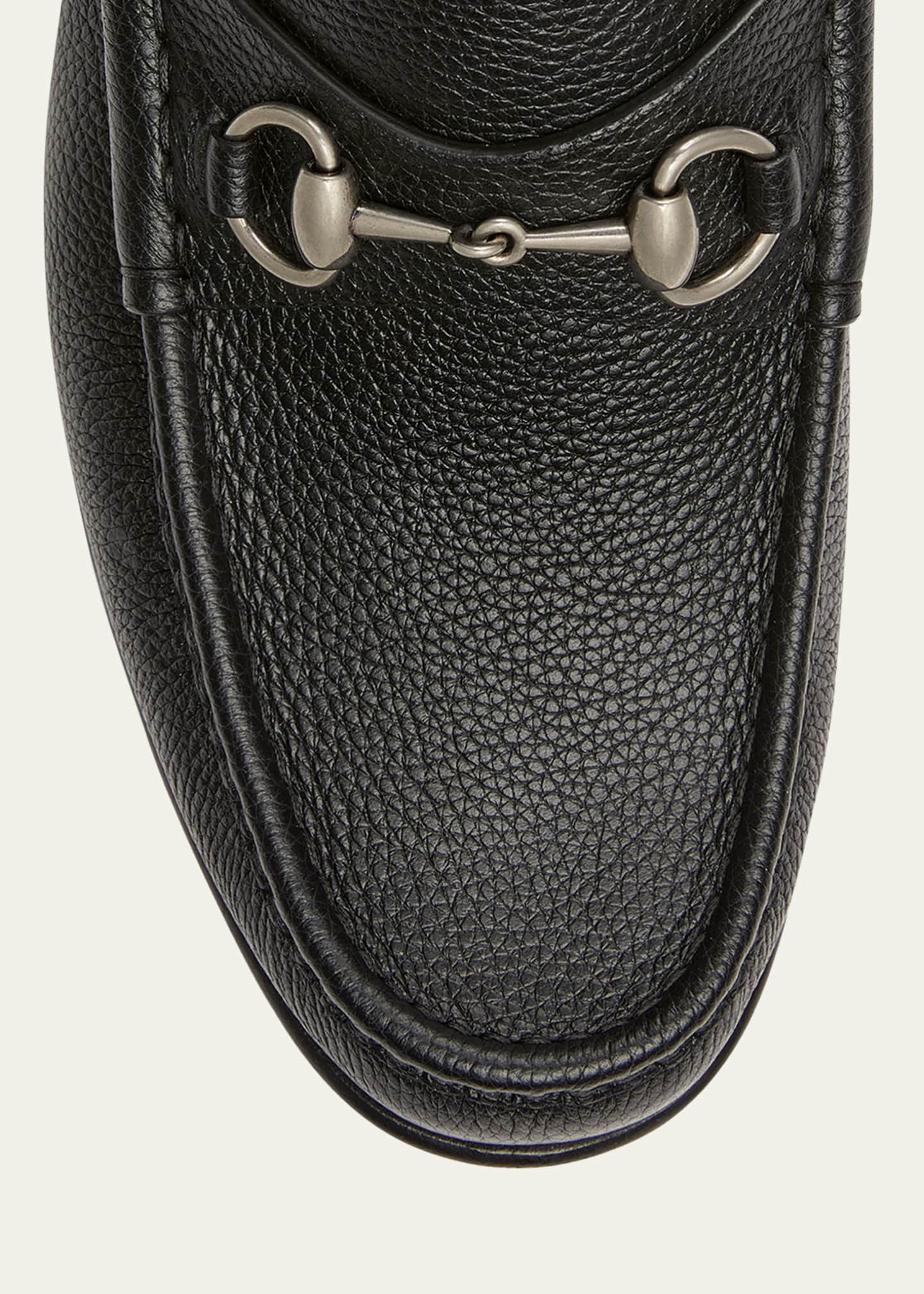 Gucci Men's Horsebit 1953 Grained Leather Bit Loafers Image 3 of 3