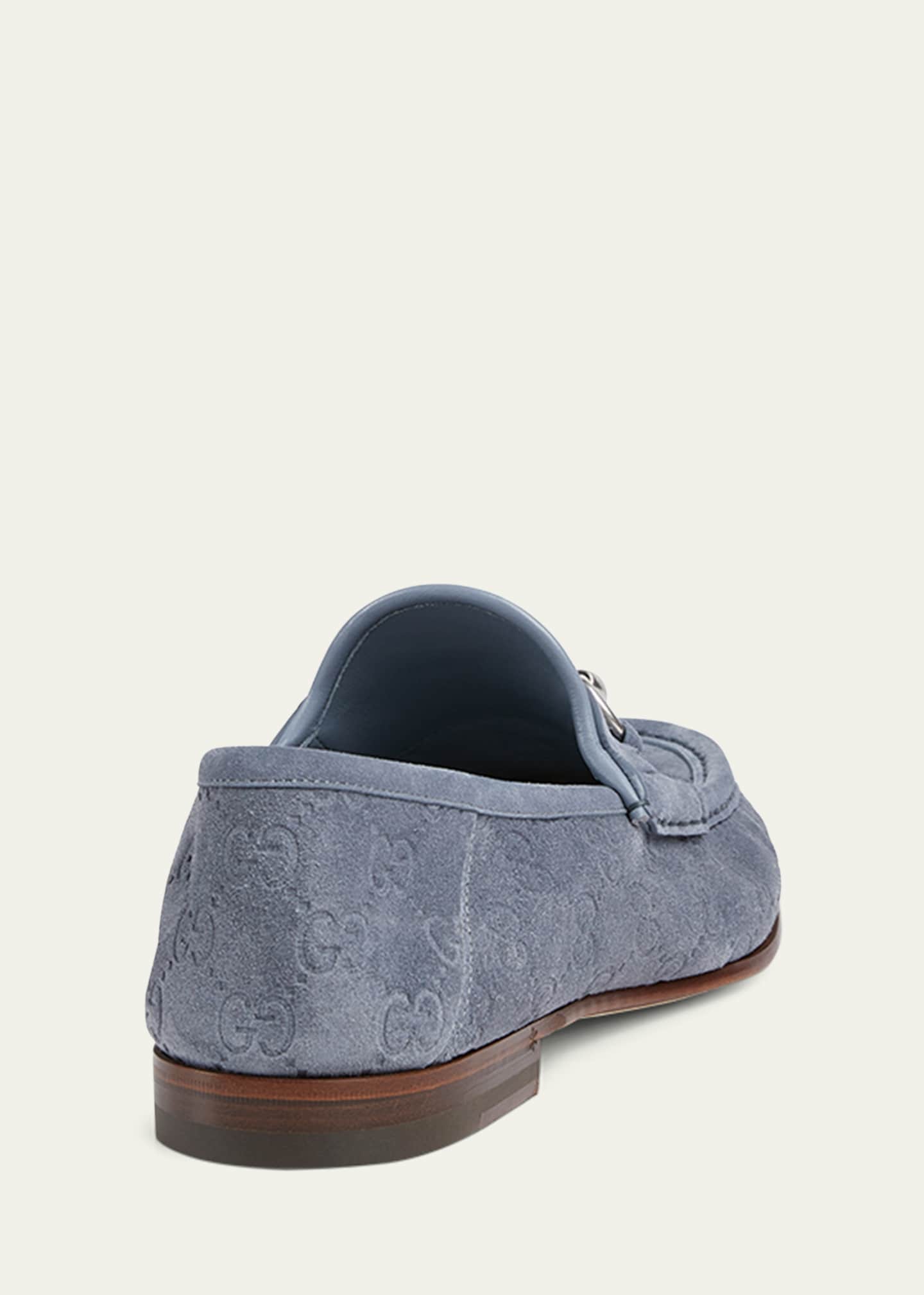 Gucci Men's Horsebit 1953 Embossed Suede Bit Loafers Image 2 of 3