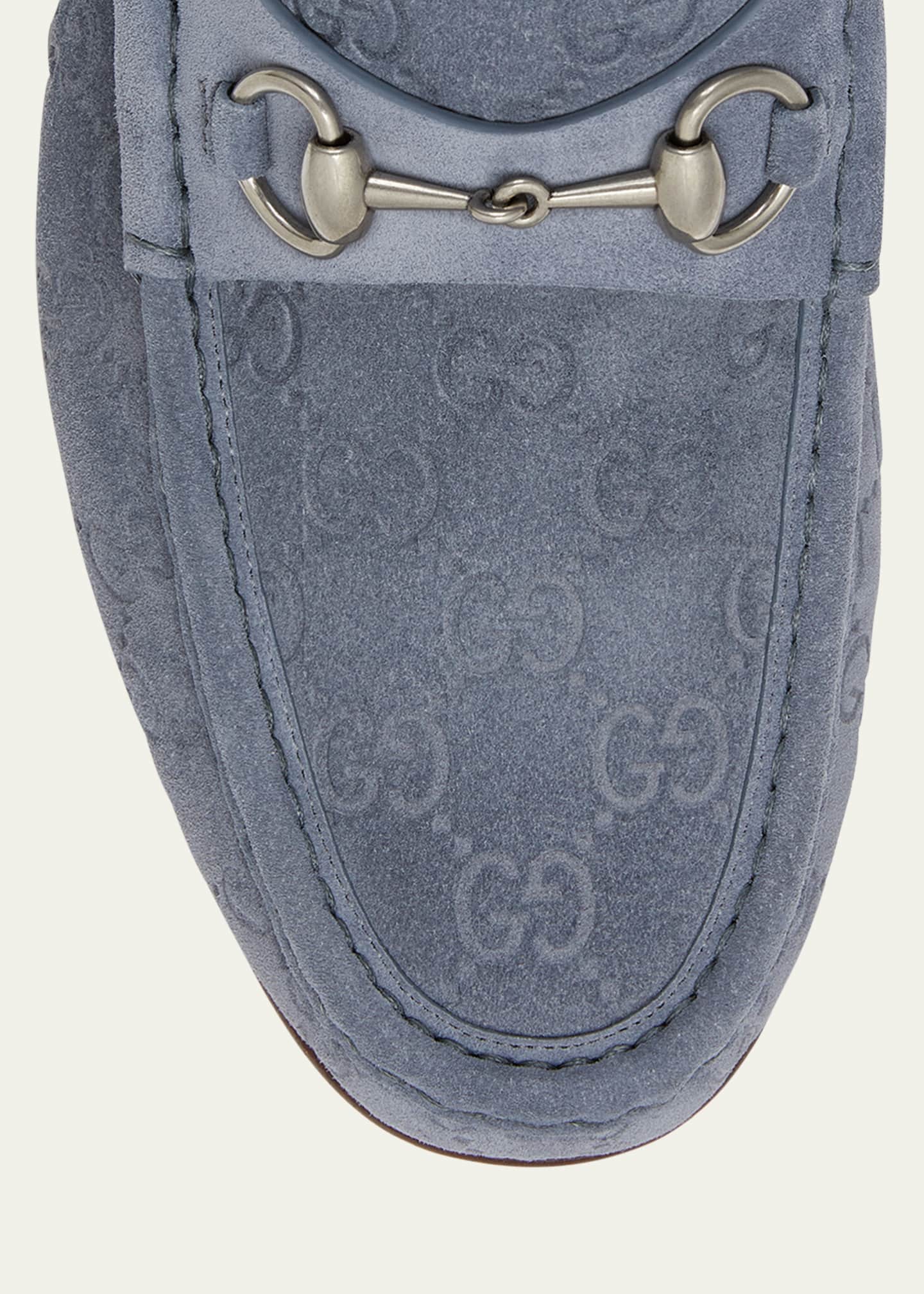 Gucci Men's Horsebit 1953 Embossed Suede Bit Loafers Image 3 of 3