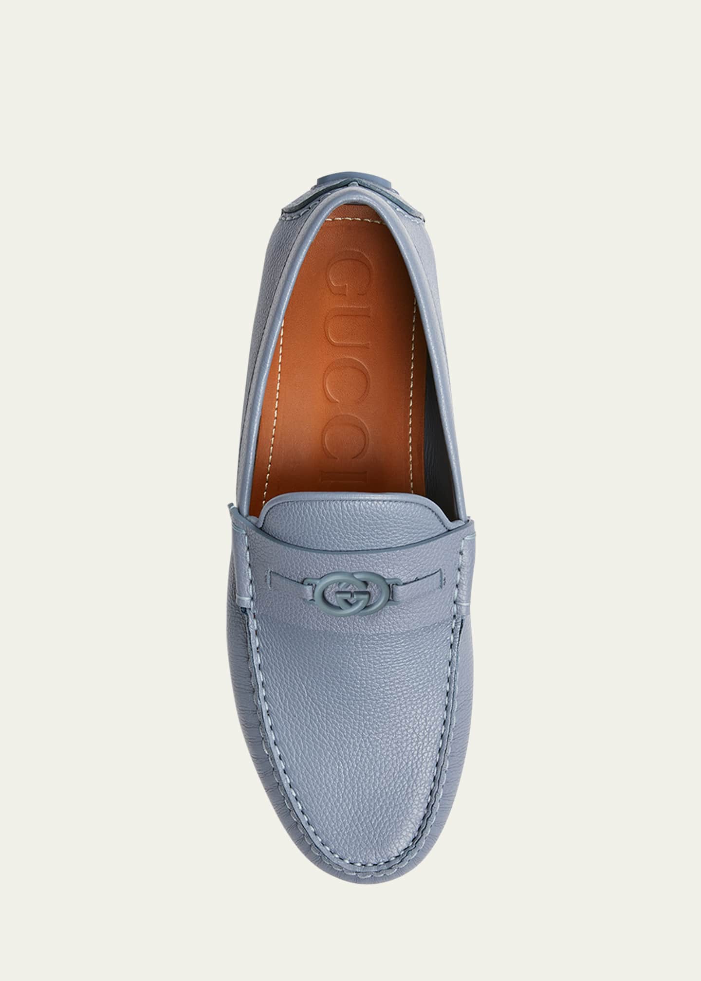 Gucci Men's Havel Interlocking G Leather Drivers Image 4 of 4