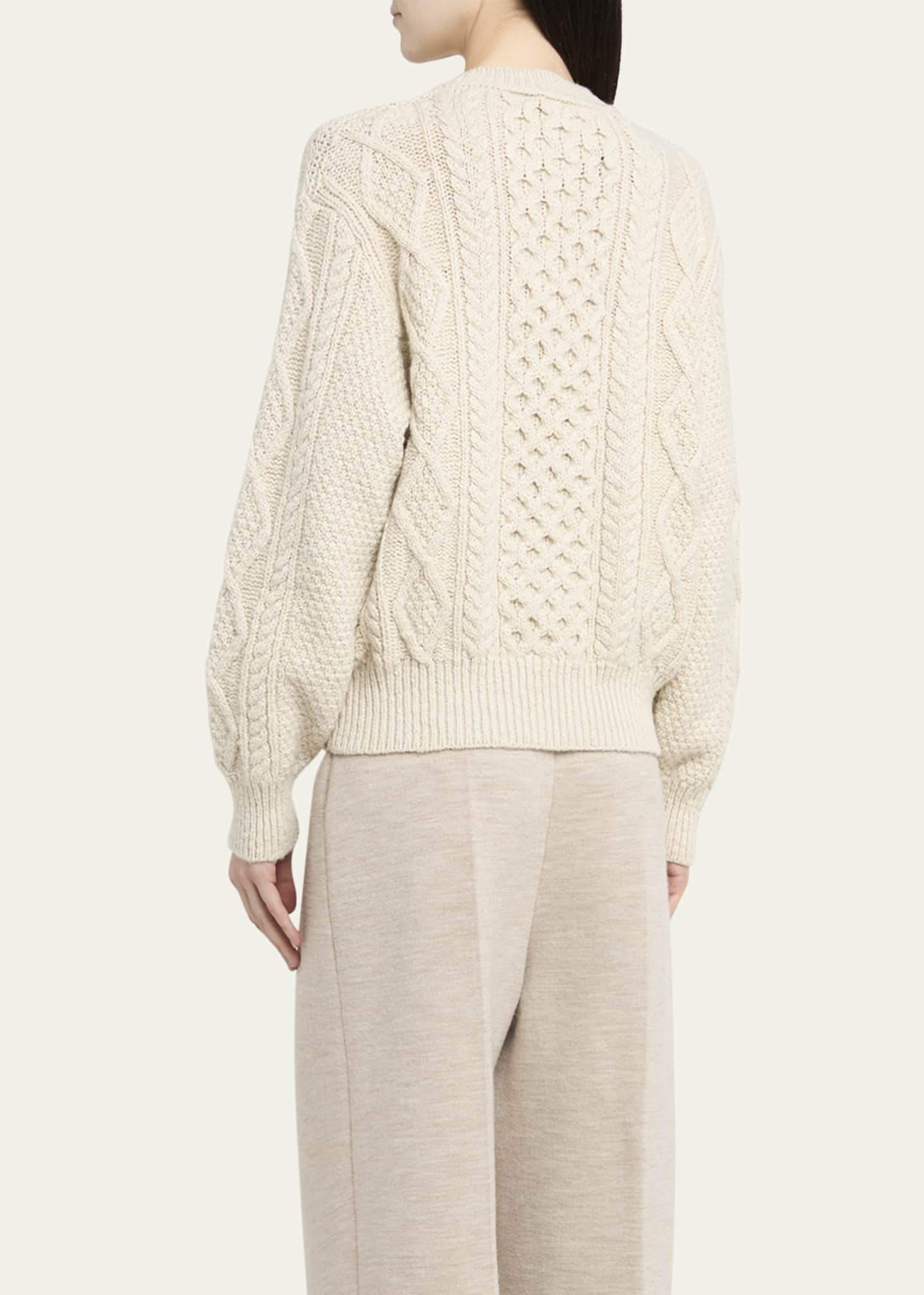 Loro Piana Valduggia Cable Cashmere GG 4 Sweater Image 3 of 5
