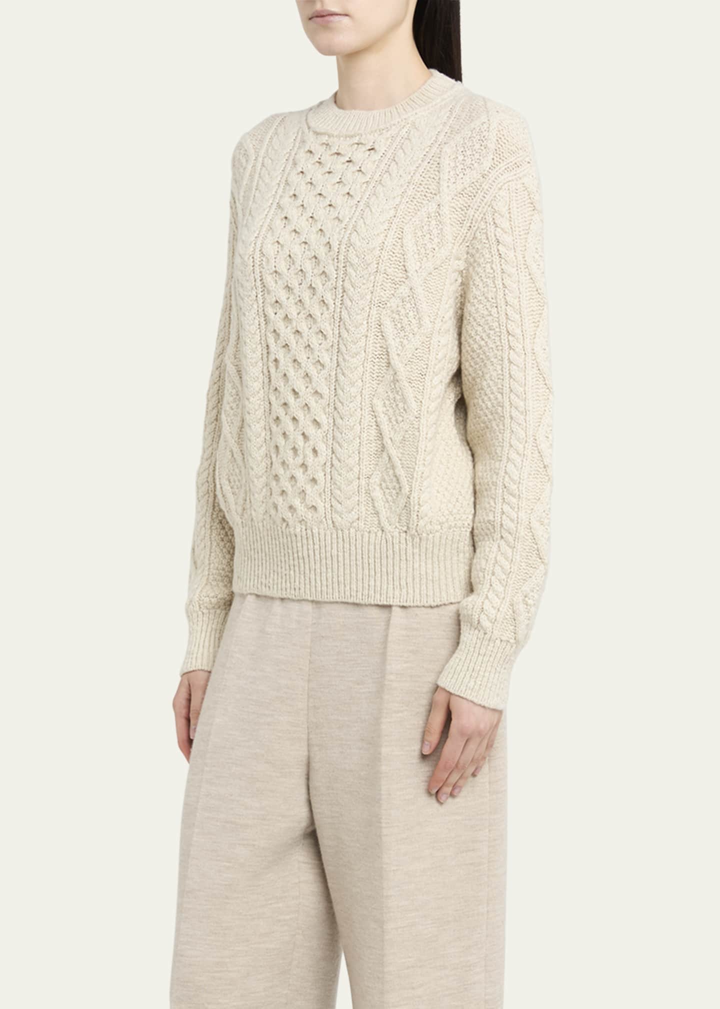 Loro Piana Valduggia Cable Cashmere GG 4 Sweater Image 4 of 5