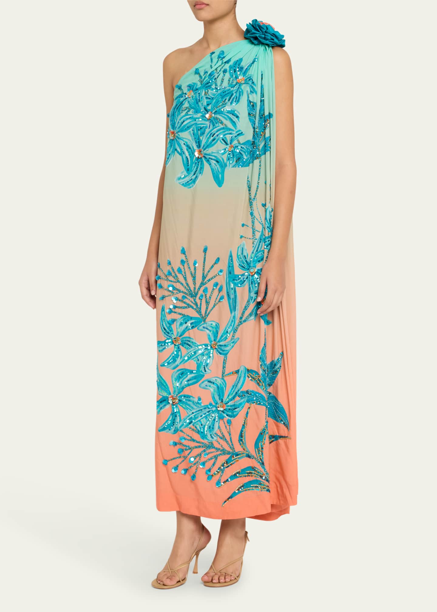 Verandah Hand-Beaded Rani Toga Maxi Dress Image 4 of 5