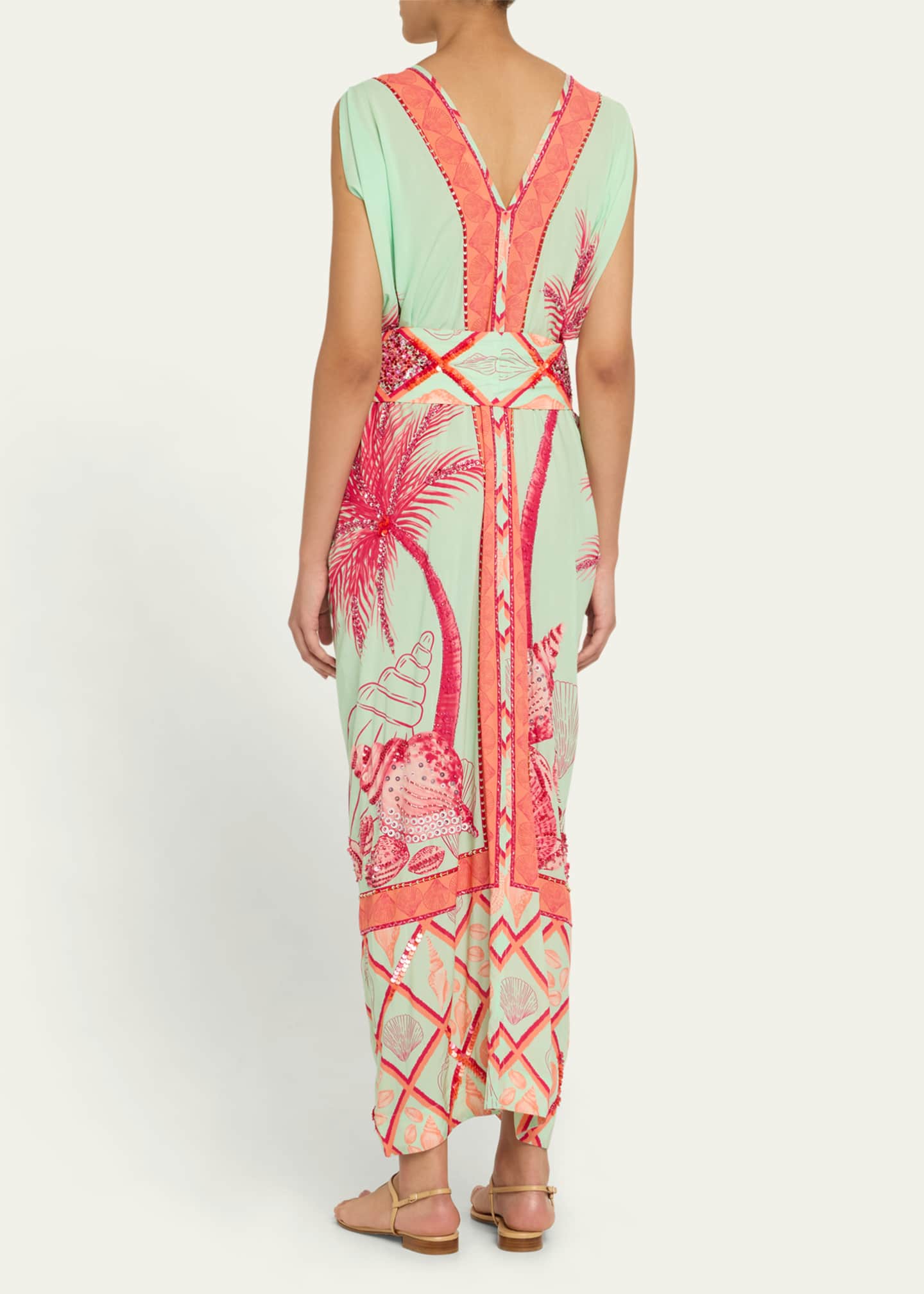 Verandah Hand-Beaded Ocean Kaftan Dress Image 3 of 5