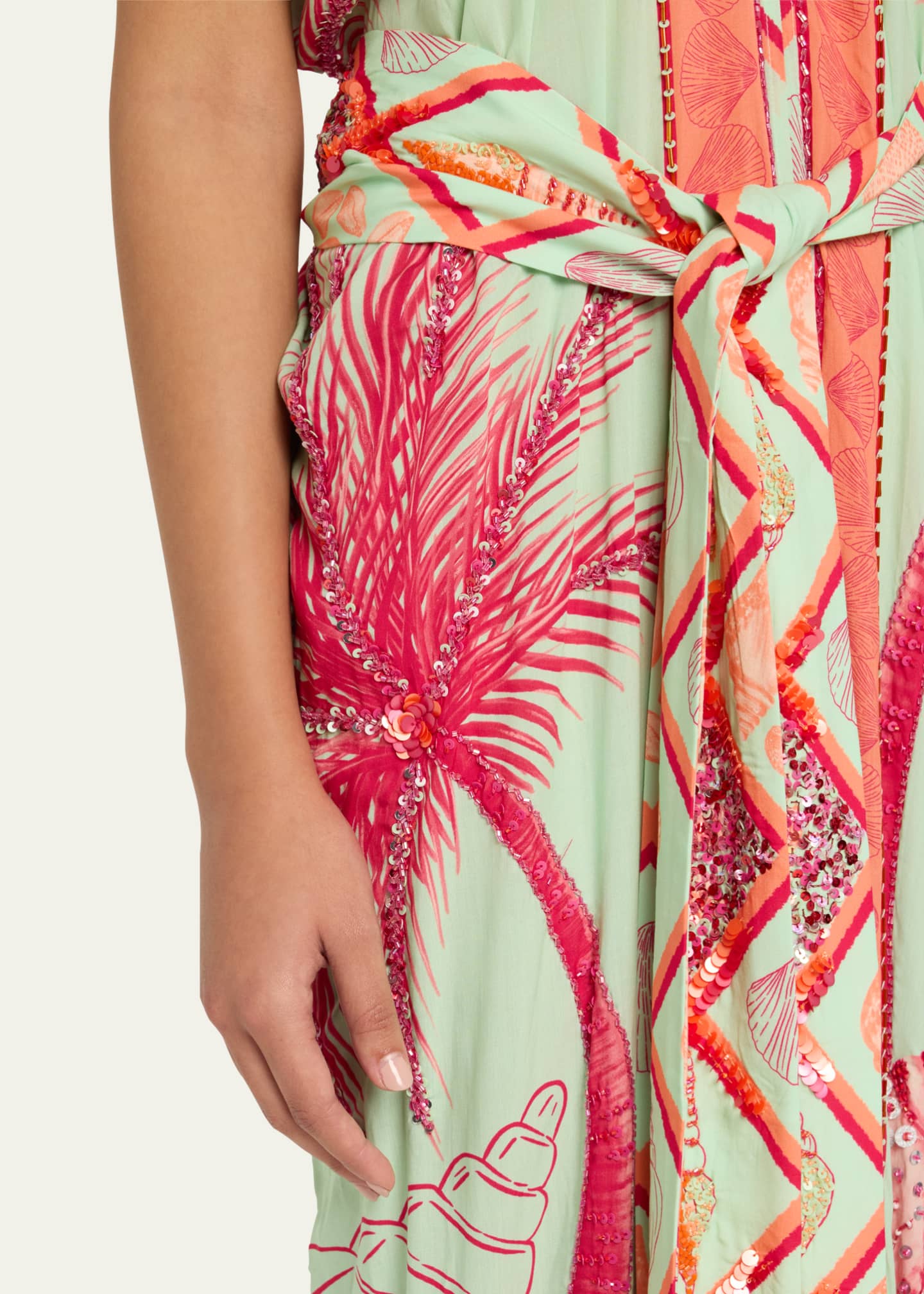 Verandah Hand-Beaded Ocean Kaftan Dress Image 5 of 5