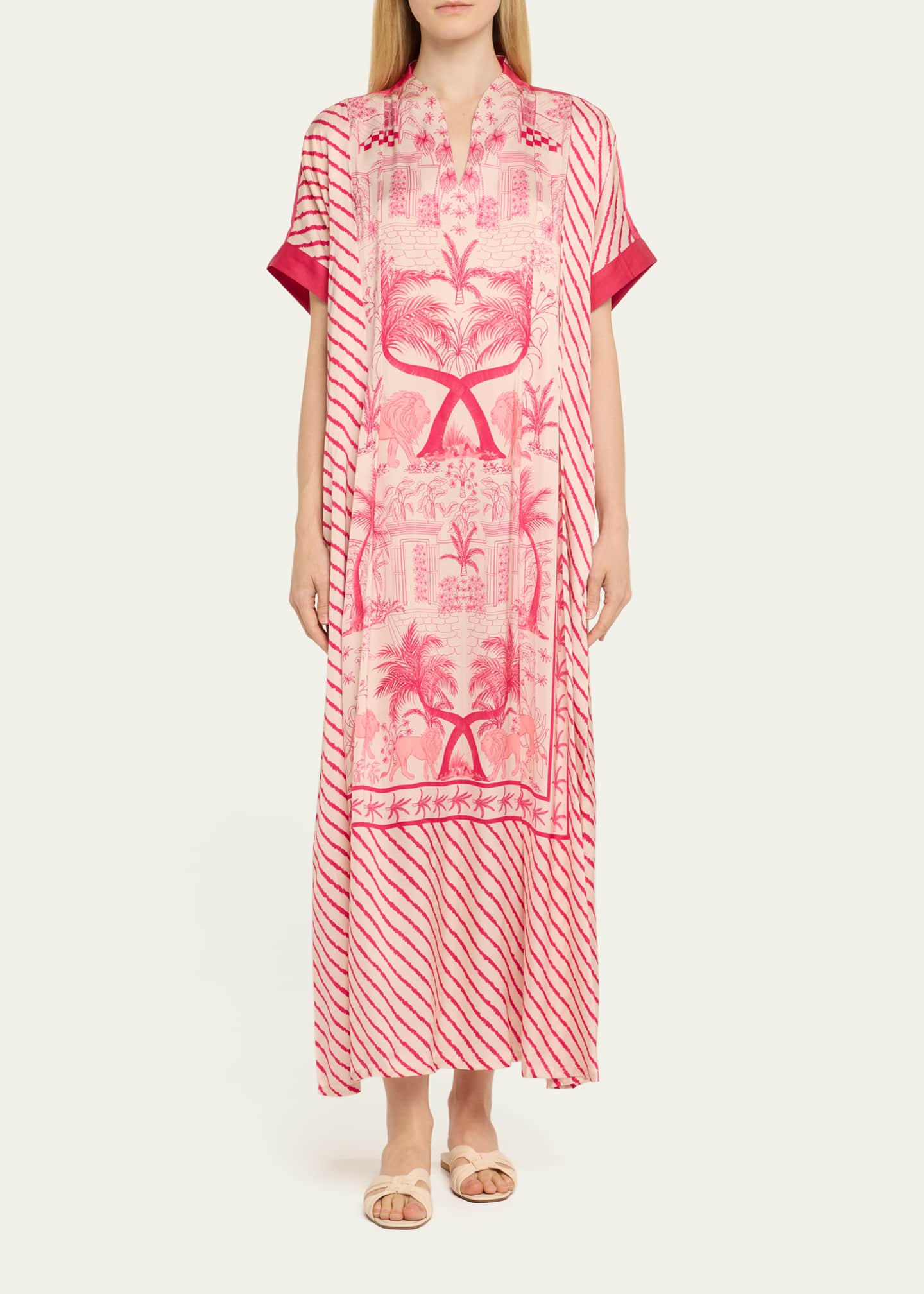 Verandah Lanka Panel Sundowner Kaftan Coverup Image 2 of 5