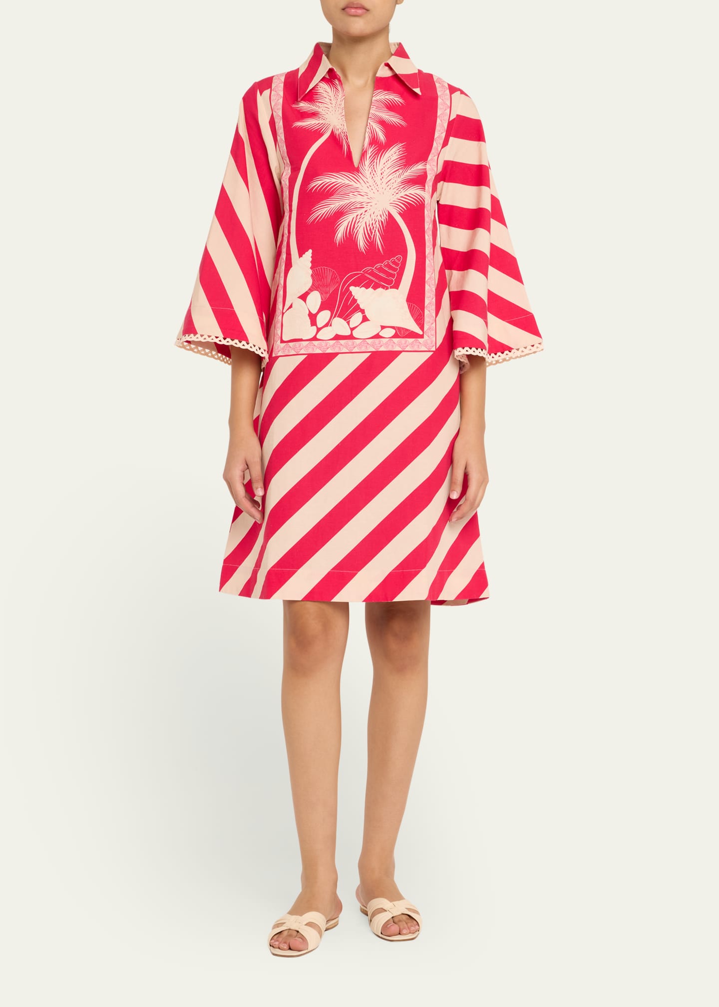 Verandah Palm Panel Kaftan Dress Image 2 of 5