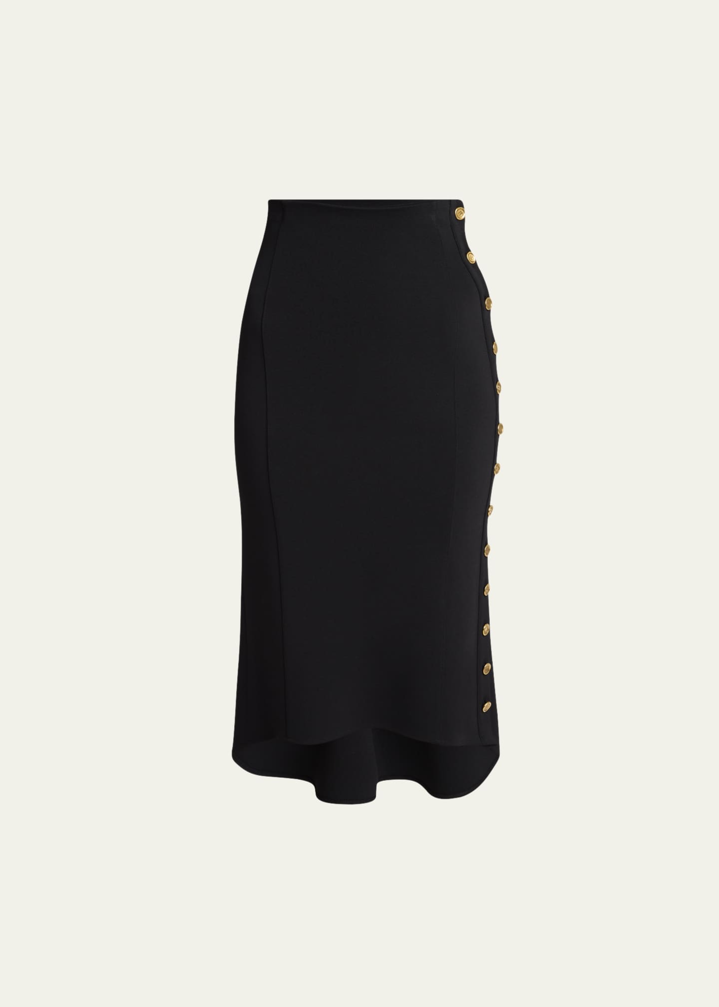 【関税&送料込】Givenchy Black Wool Skirt With l Button Givenchy Pencil Buttoned Midi High-Low Skirt - Bergdorf Goodman