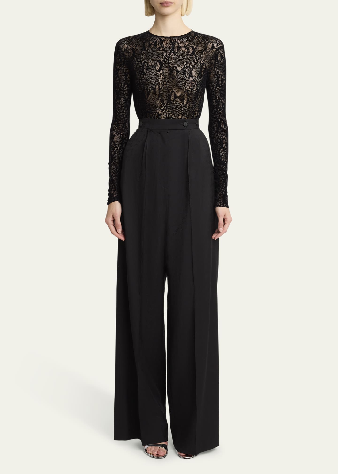 Givenchy Snake Print Long Sleeve Bodysuit Image 2 of 5