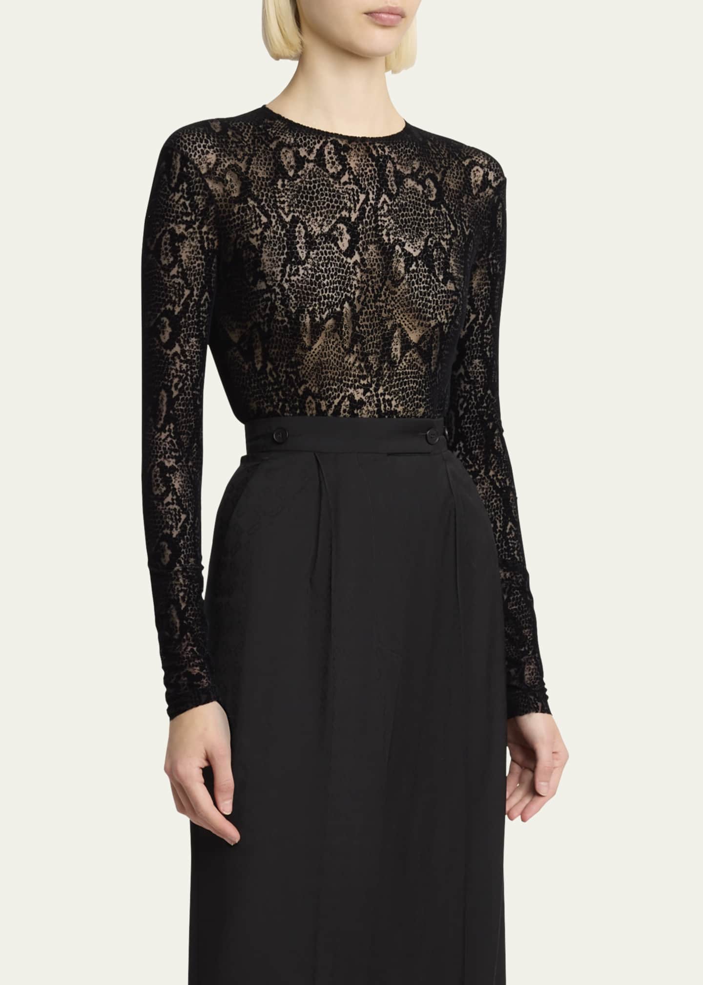Givenchy Snake Print Long Sleeve Bodysuit Image 4 of 5