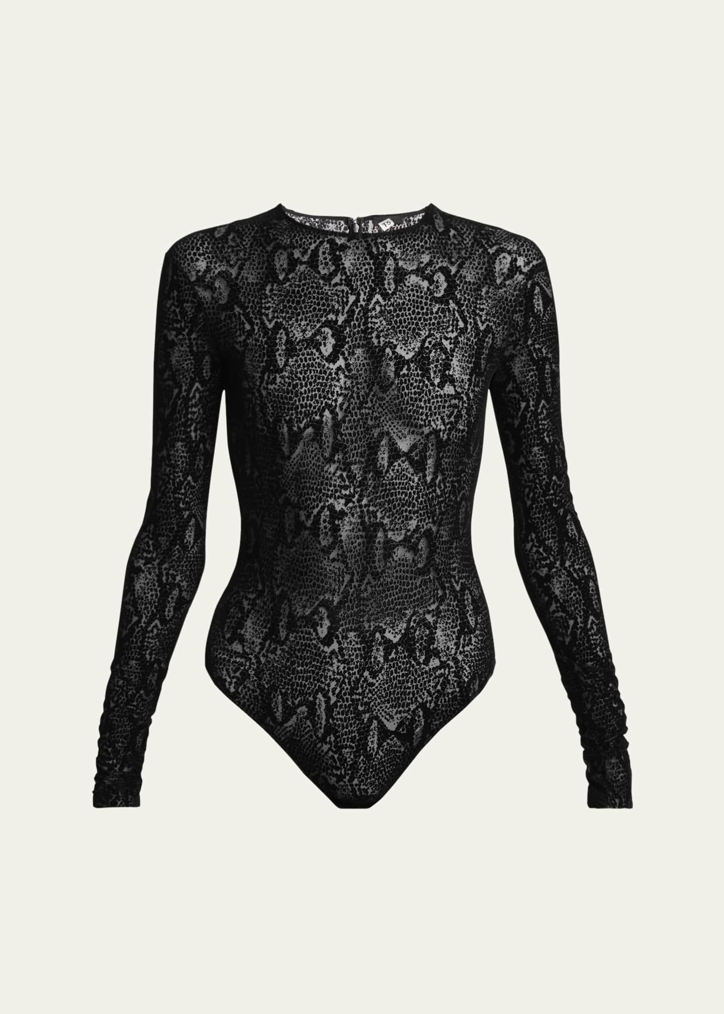 Givenchy Snake Print Long Sleeve Bodysuit Image 1 of 5