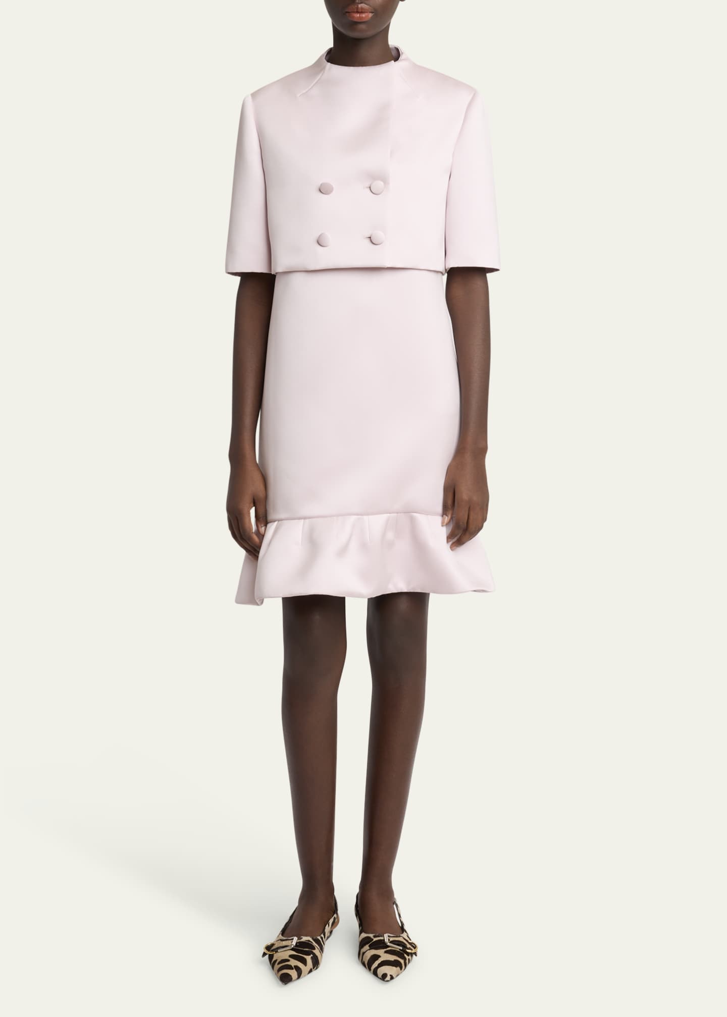 Givenchy Twisted Straps Ruffle Hem Mini Dress Image 2 of 5