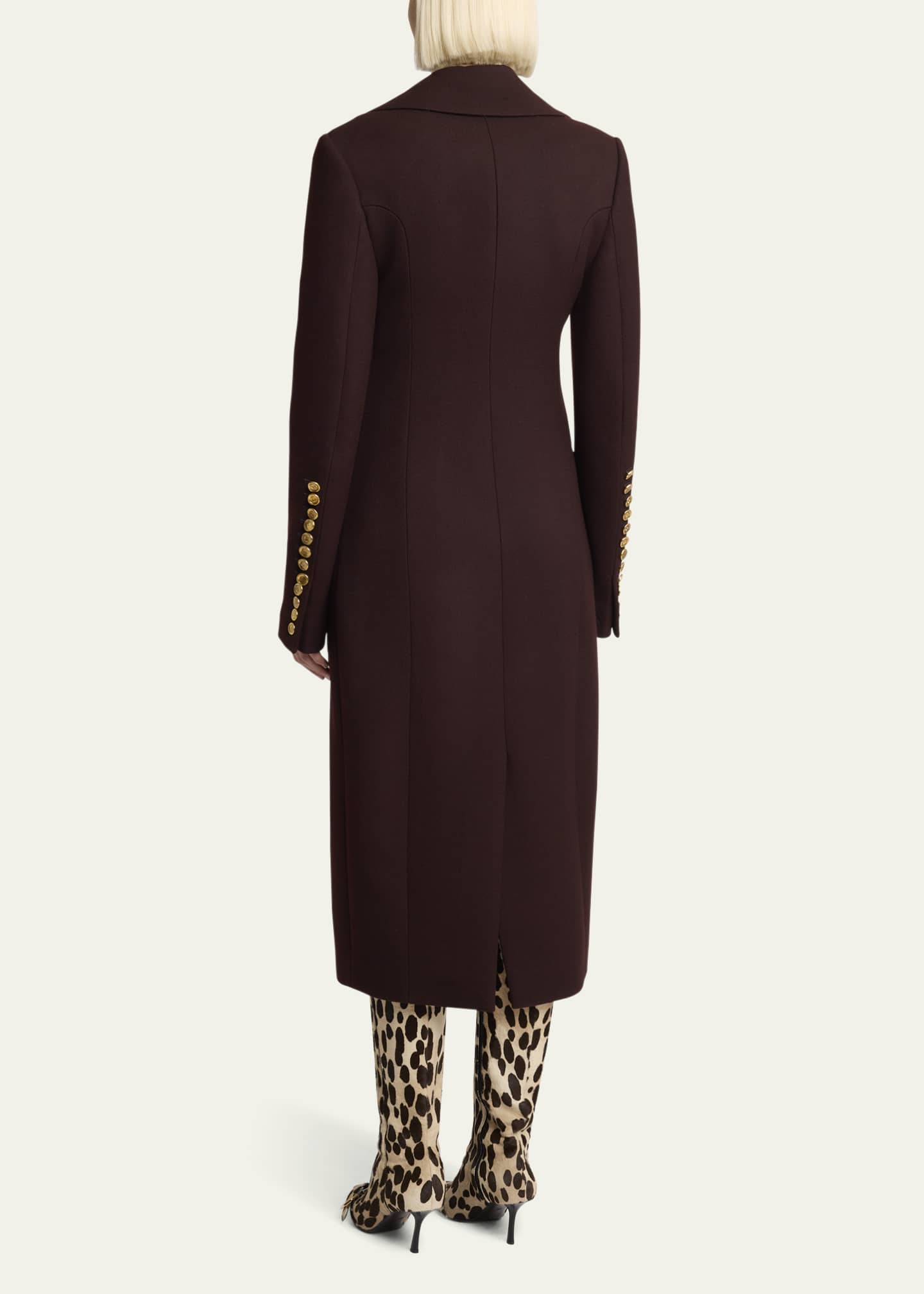 Givenchy Tailored One Button Wool Coat Russet Brown