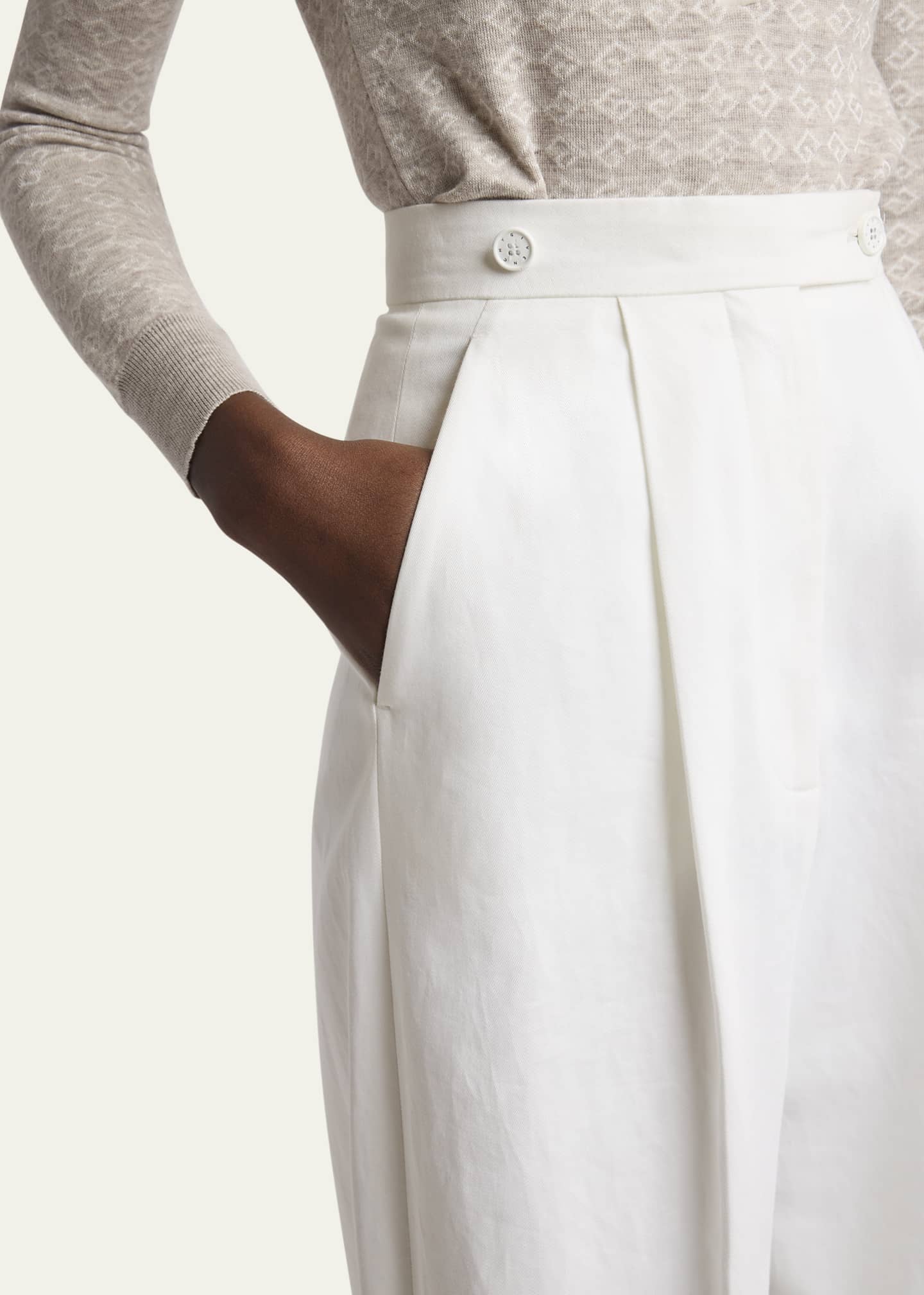 Pleated Wide Leg Trousers