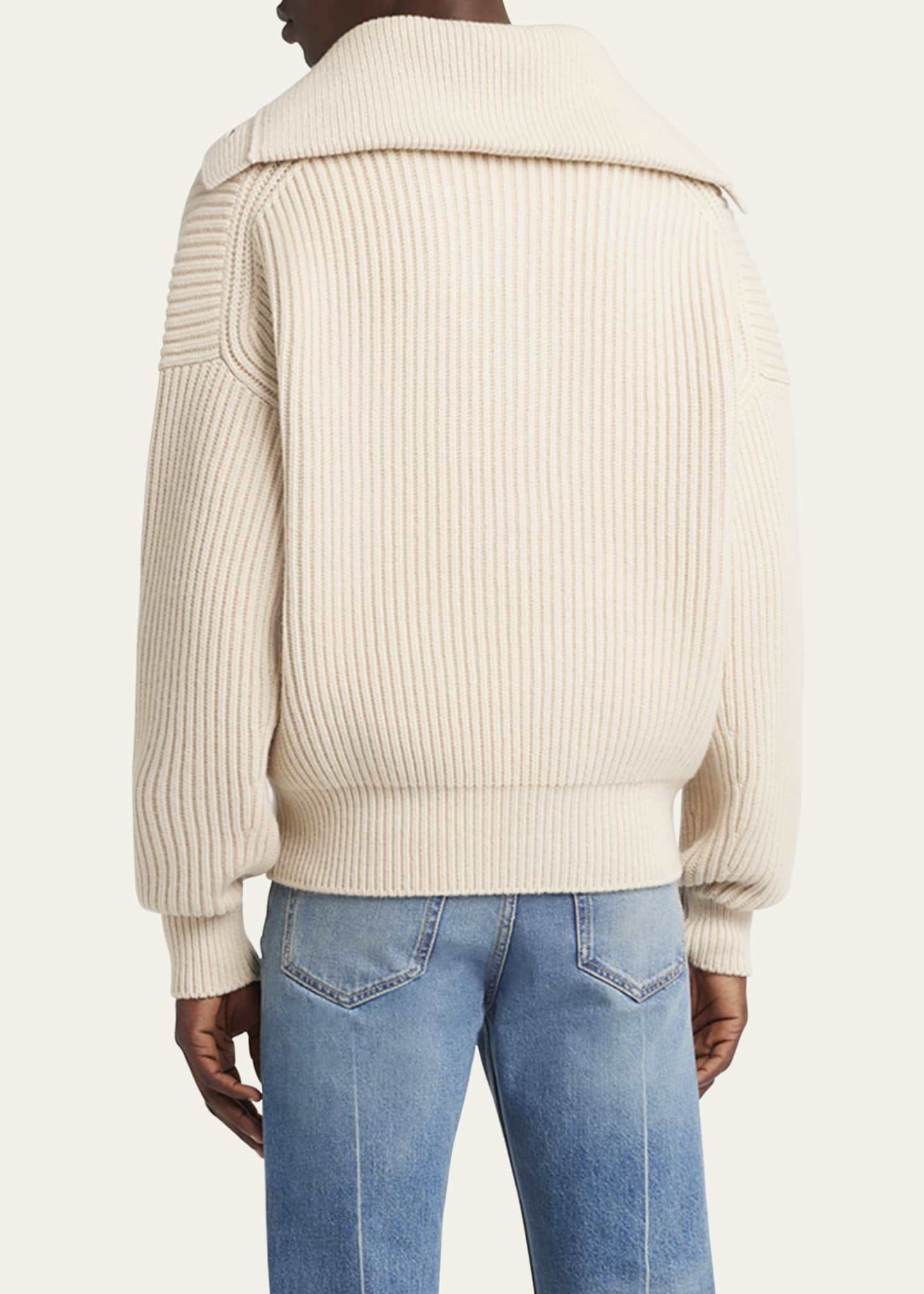 McQueen Men's Ribbed Wool-Cashmere Sweater Image 3 of 5