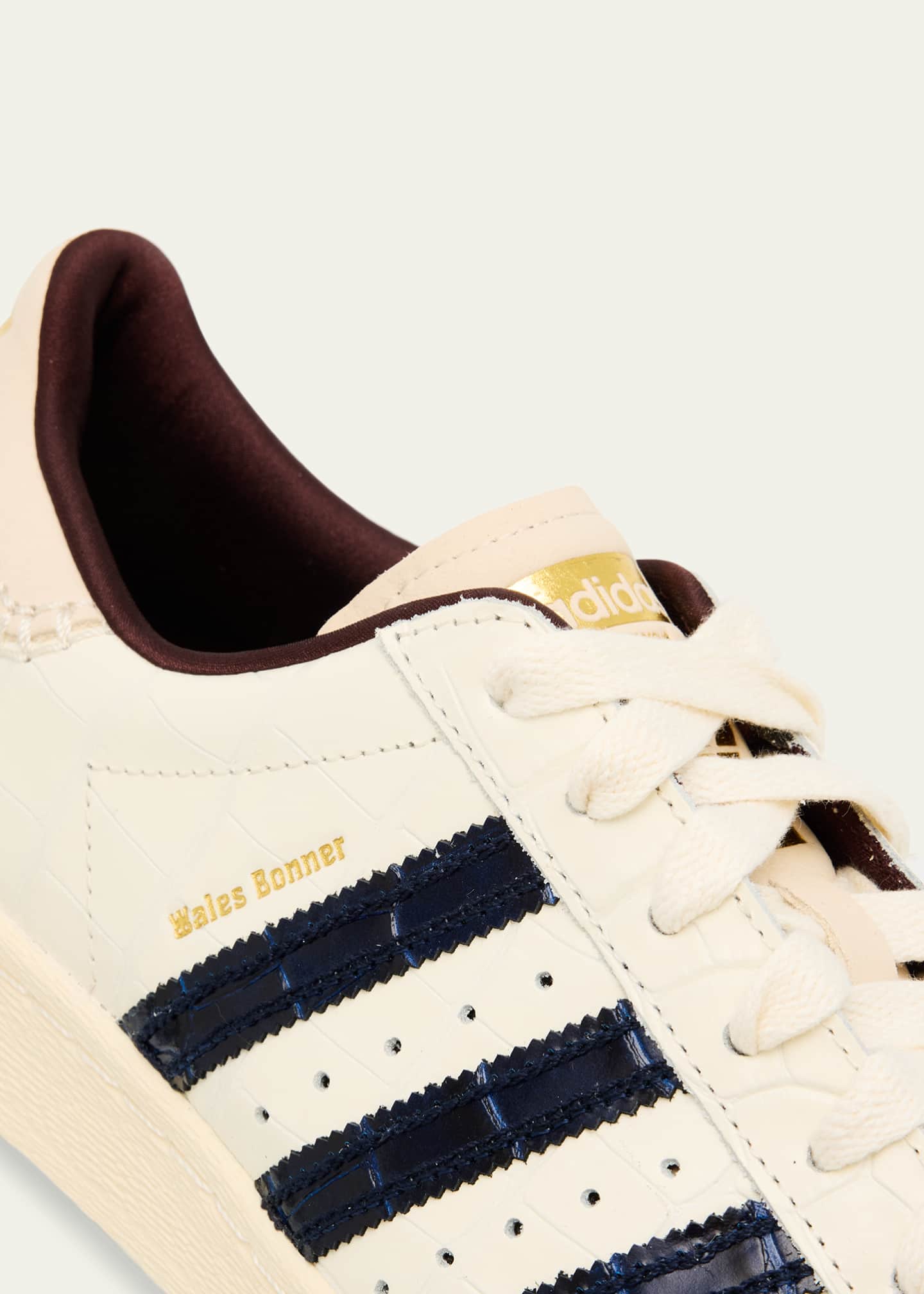 adidas x Wales Bonner Superstar Croco Leather Low-Top Sneakers Image 5 of 6