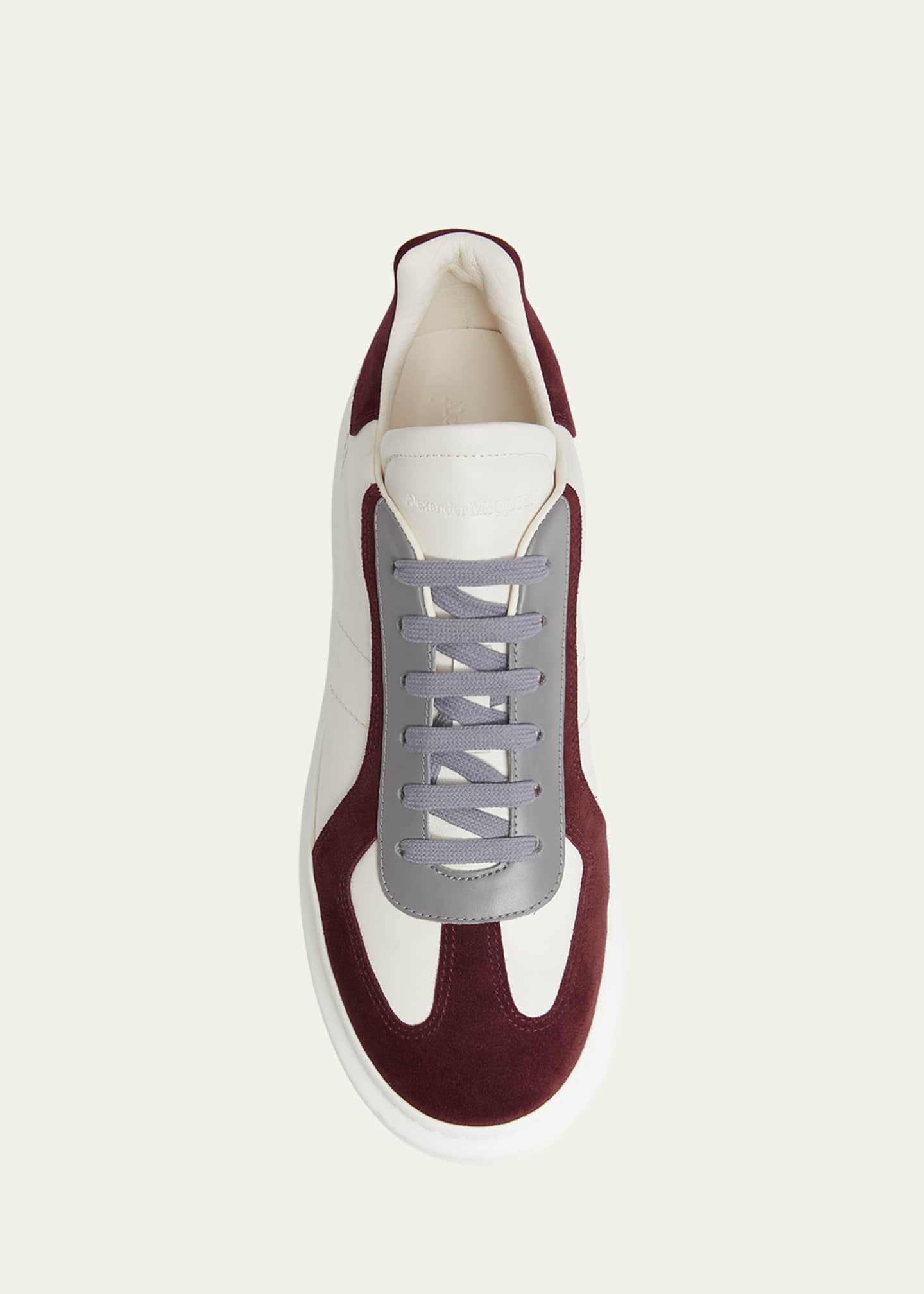 McQueen Men's Retro Trainer Leather and Suede Low-Top Sneakers Image 5 of 5