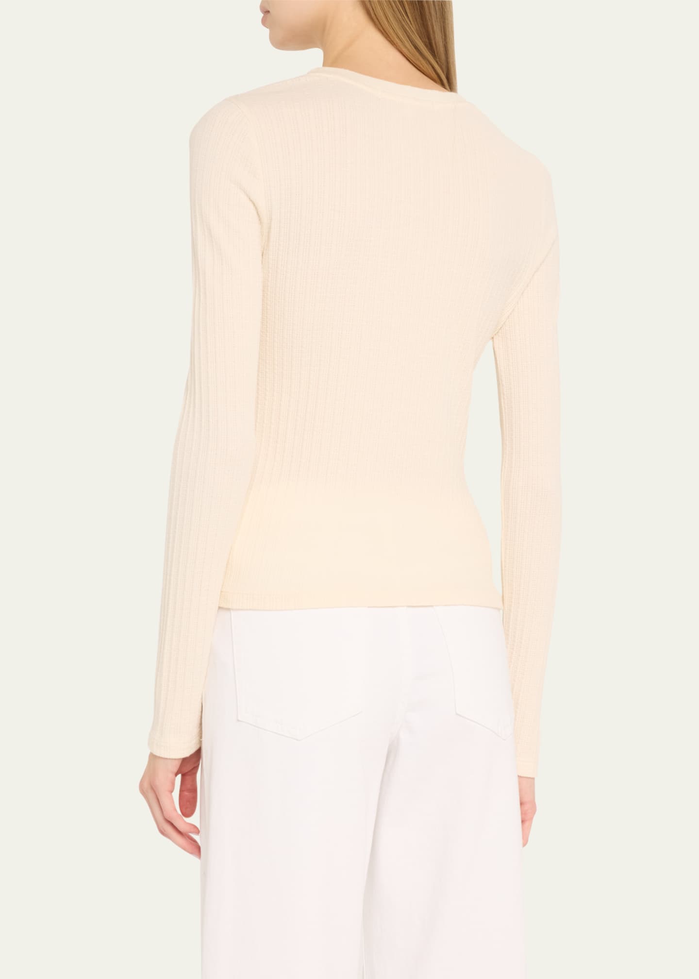 AMO Denim Dearest Ribbed Henley Top Image 3 of 5