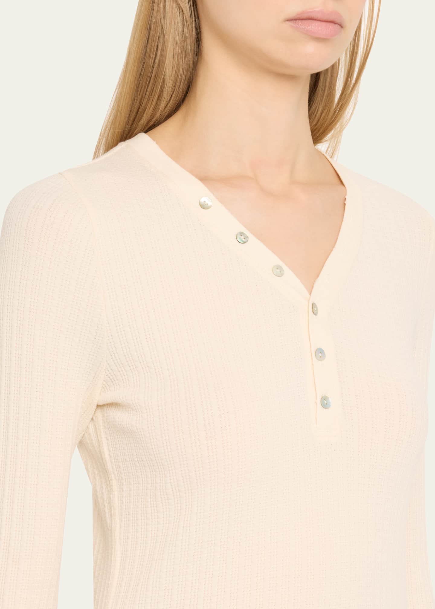 AMO Denim Dearest Ribbed Henley Top Image 5 of 5