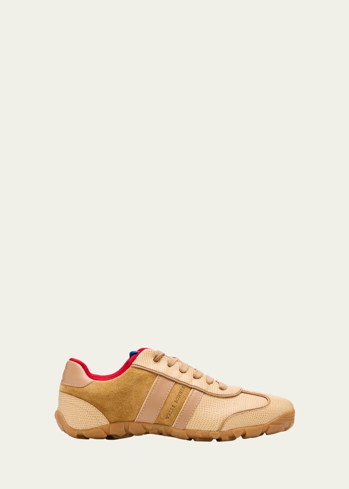 Wales Bonner Mixed Leather Low-Top Sneakers Image 1 of 4