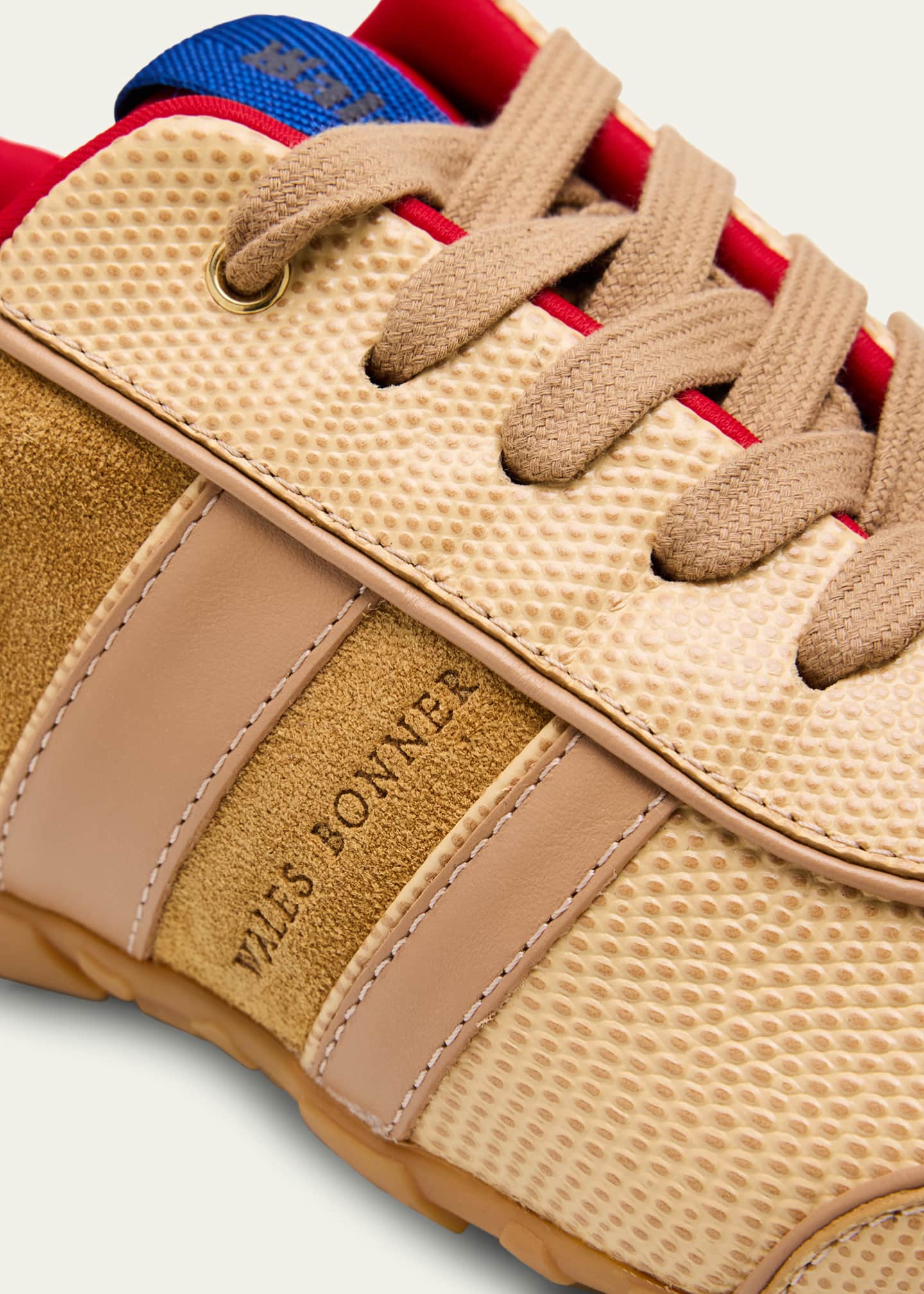 Wales Bonner Mixed Leather Low-Top Sneakers Image 3 of 4