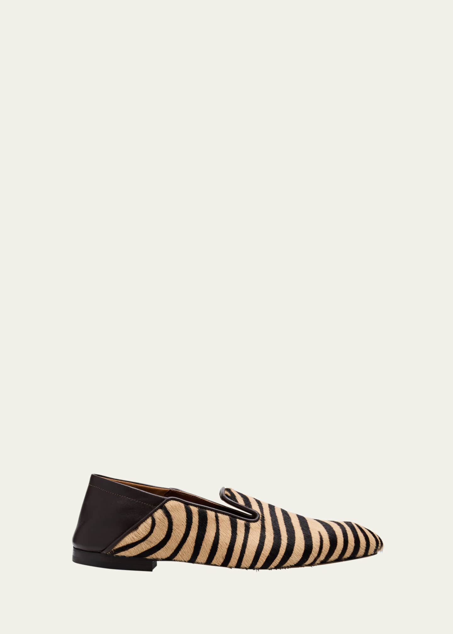 Wales Bonner Animal-Print Calf Hair Slipper Loafers Image 1 of 4