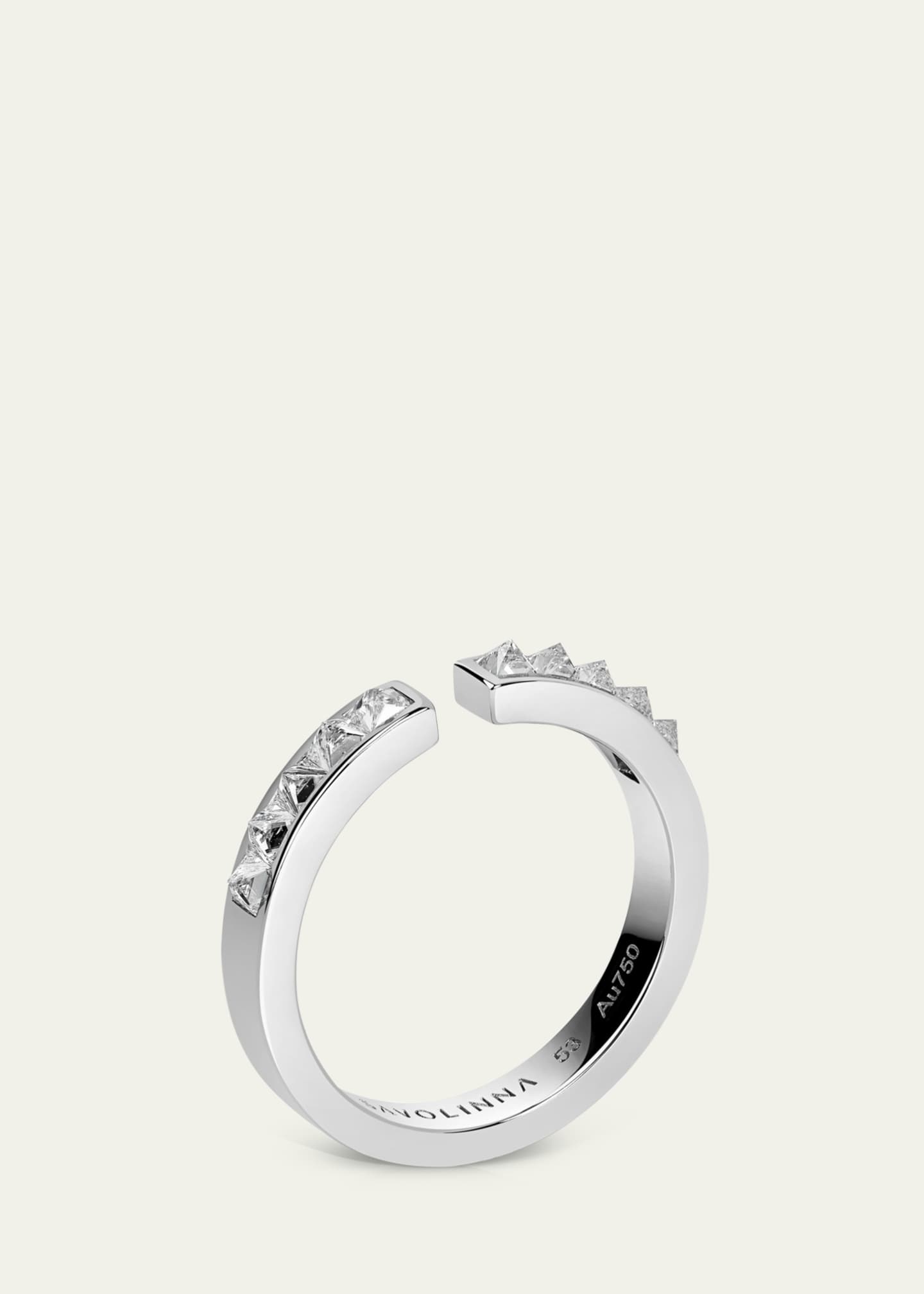 Savolinna Be Spiked 18K White Gold Diamond Open Band Ring Image 2 of 2