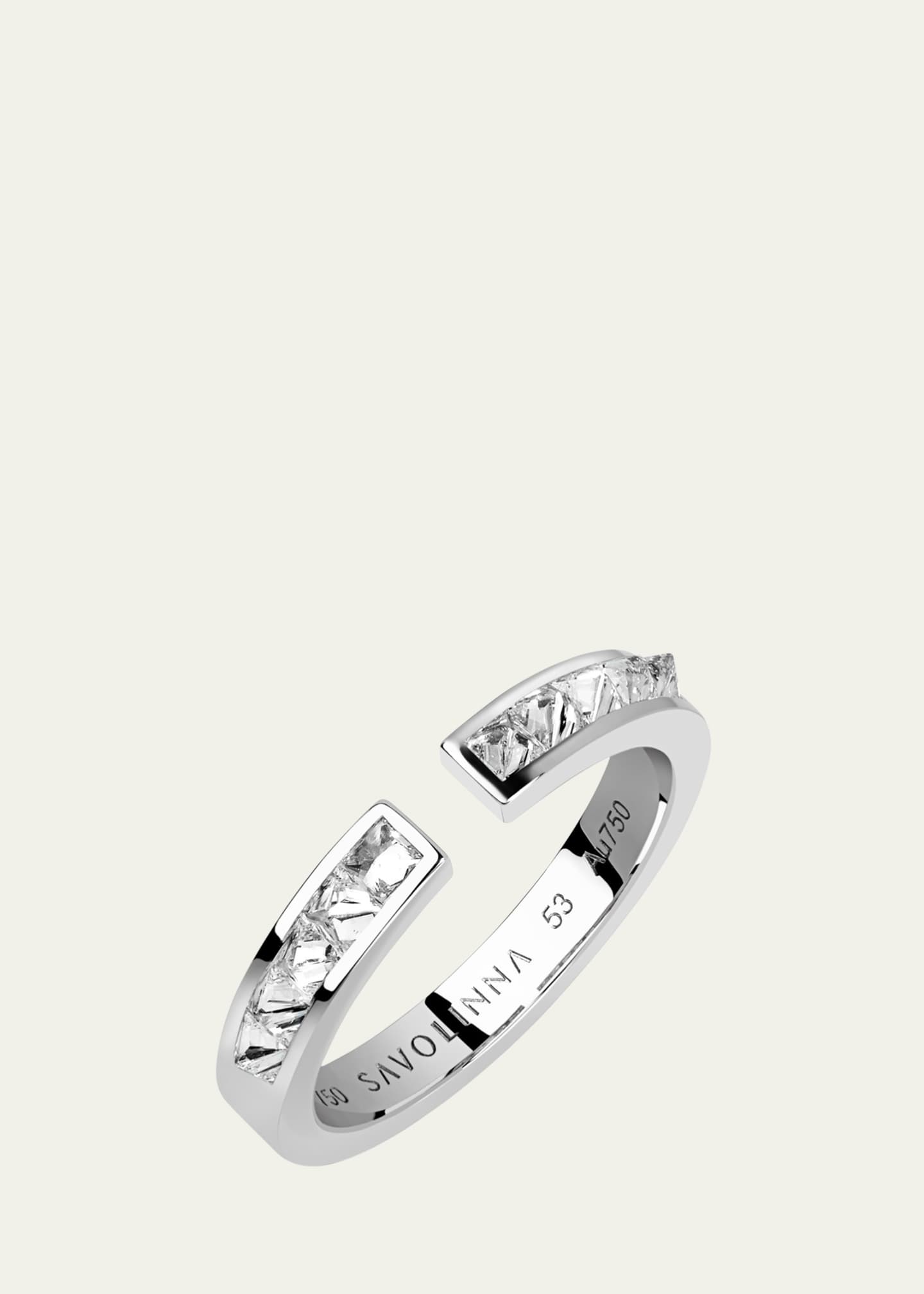 Savolinna Be Spiked 18K White Gold Diamond Open Band Ring Image 1 of 2