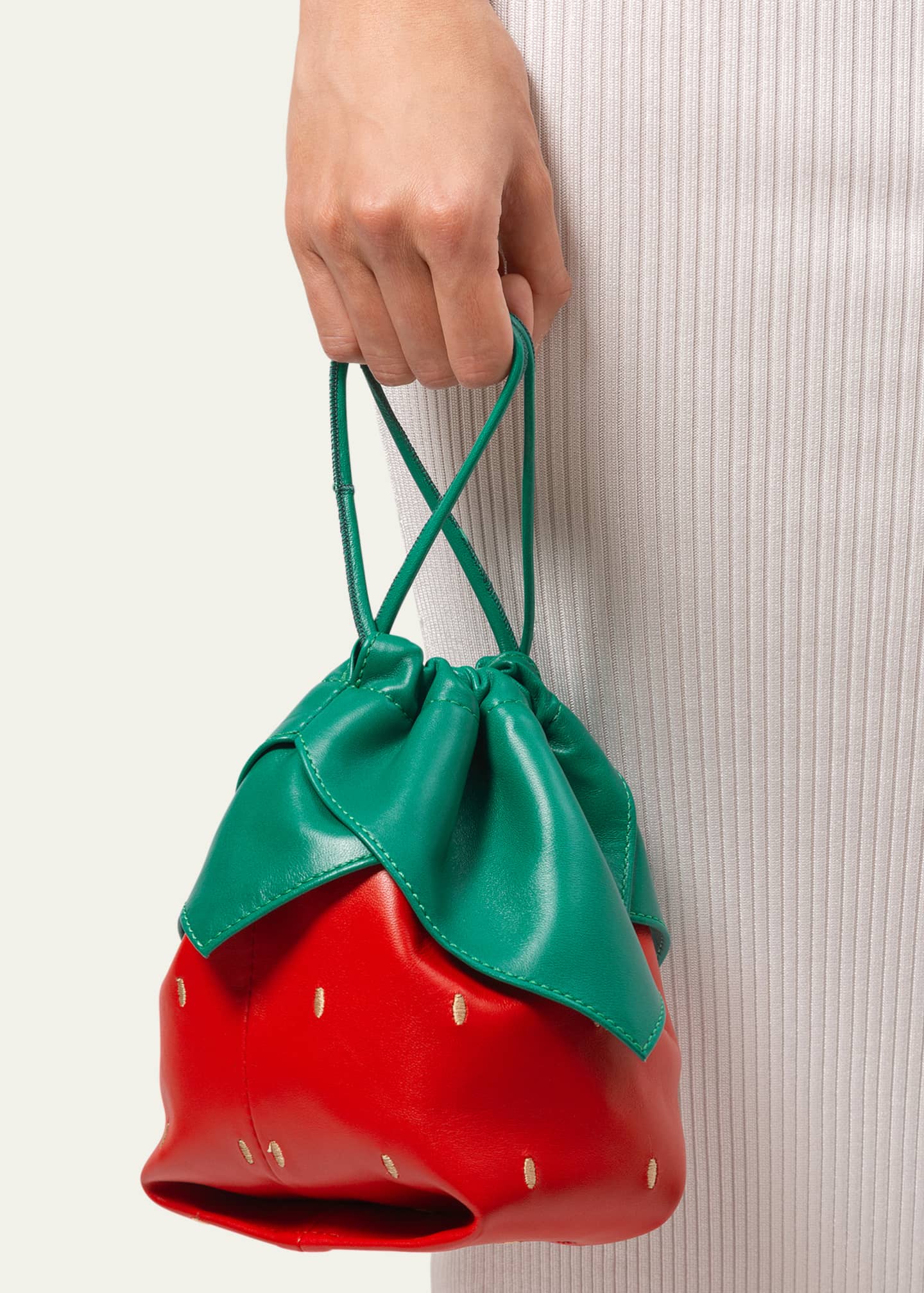 HEREU Duixa Strawberry Leather Top-Handle Bag Image 2 of 4