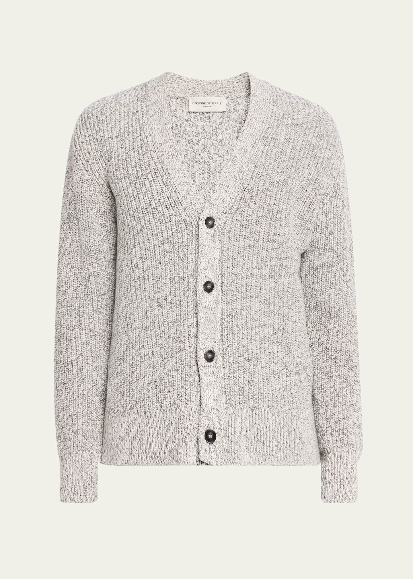 Officine Generale Men's Miles Heathered Cardigan Image 1 of 5