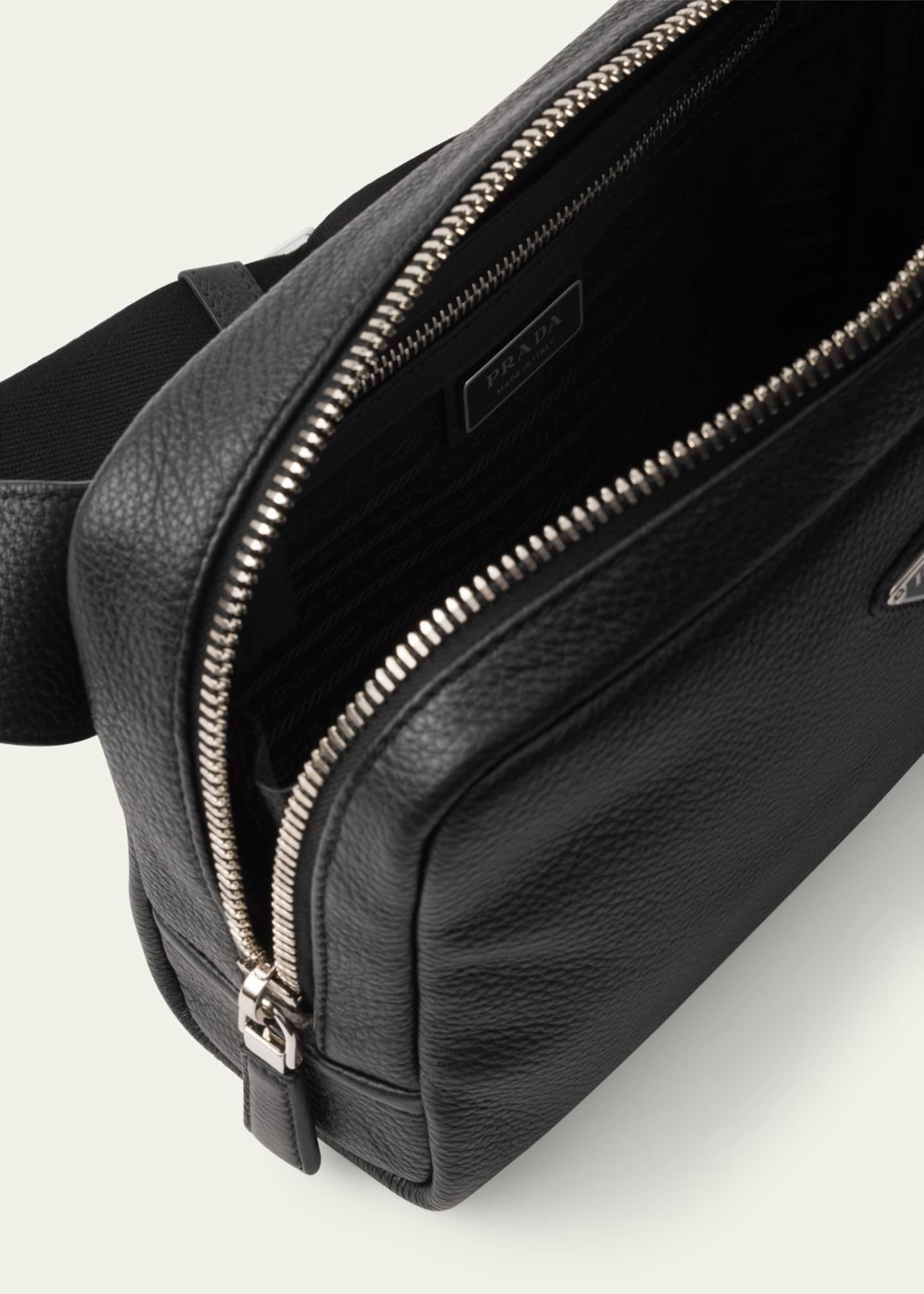 Prada Men's Vitello Daino Leather Belt Bag Image 2 of 2