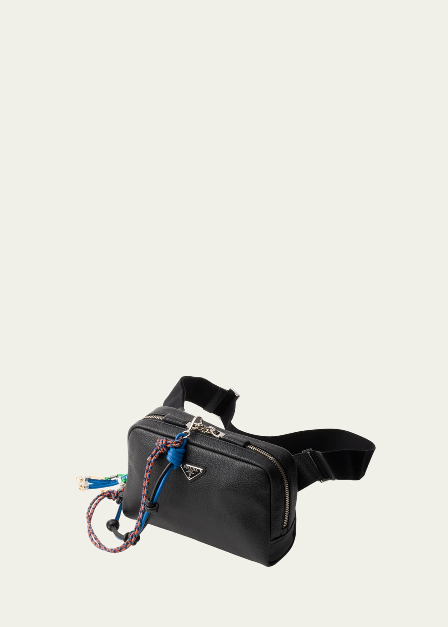Prada Men's Vitello Daino Leather Belt Bag Image 1 of 2