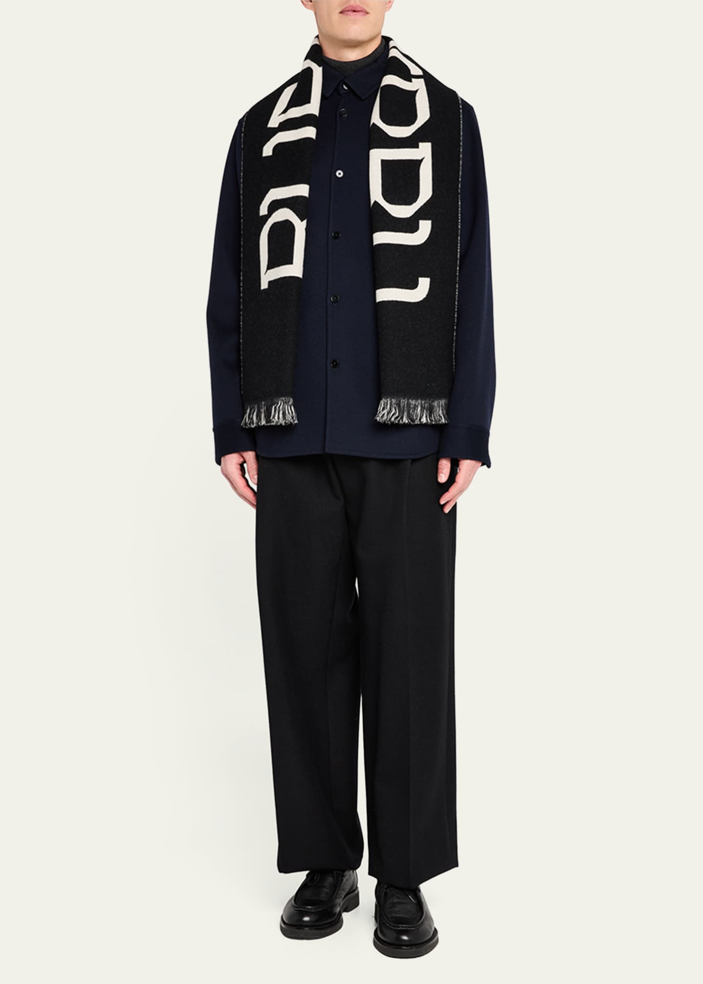 Burberry Men's Wool Logo Scarf Image 2 of 5