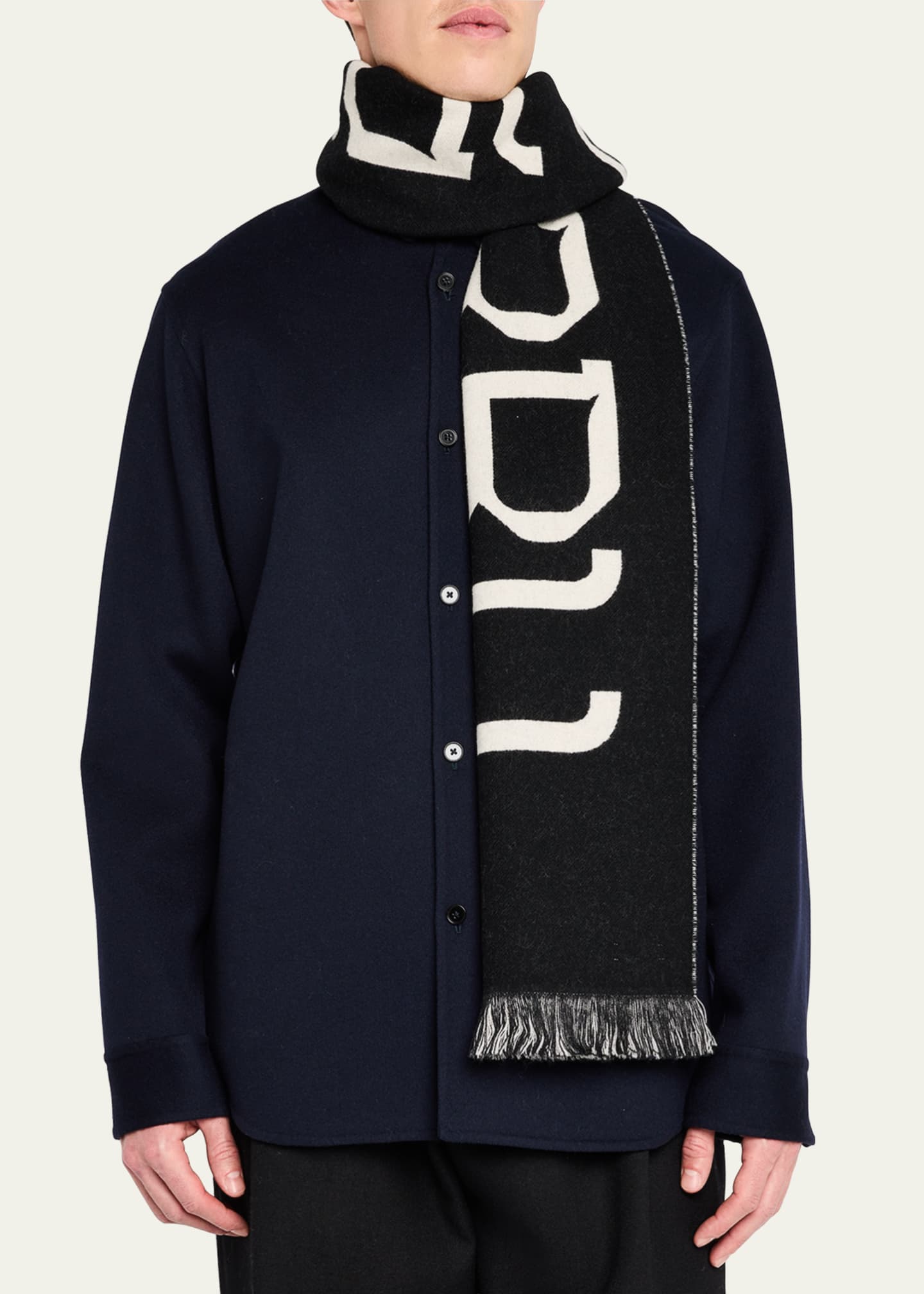 Burberry Men's Wool Logo Scarf Image 3 of 5