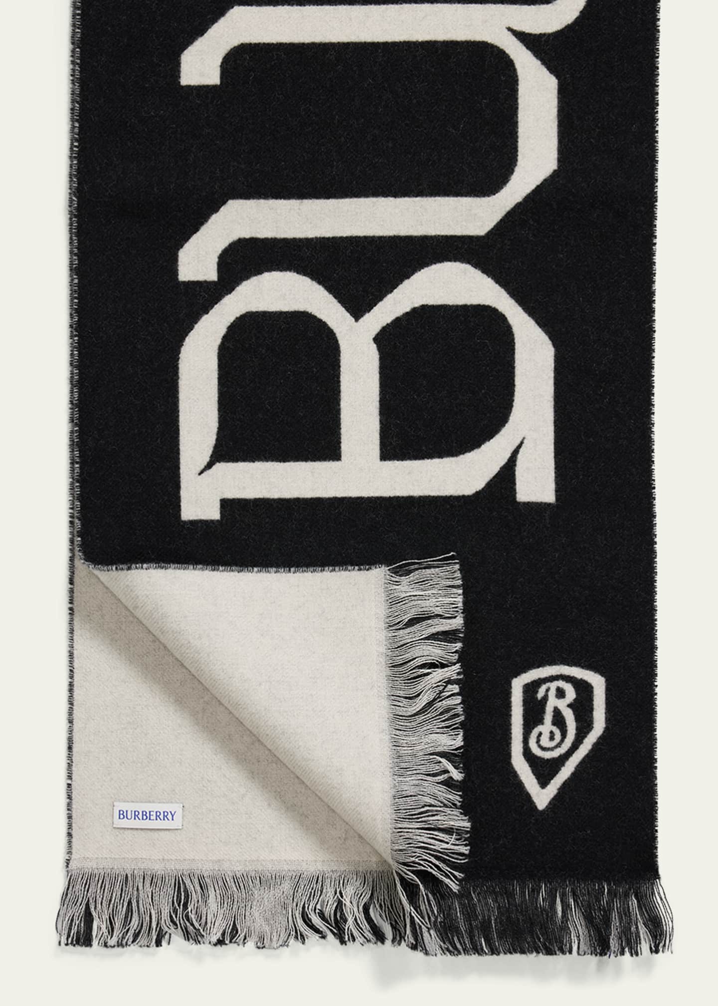 Burberry Men's Wool Logo Scarf Image 4 of 5