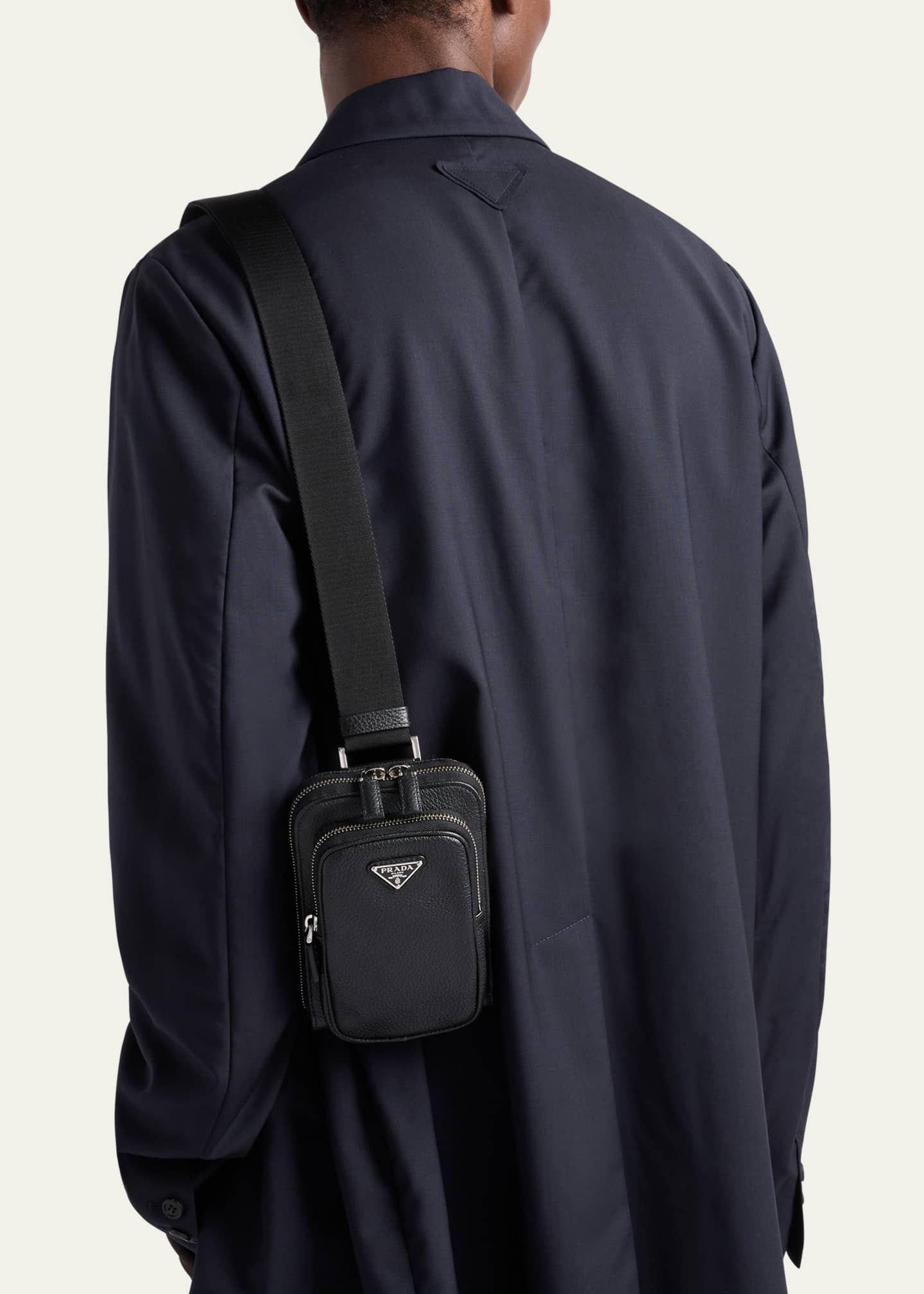 Prada Men's Vitello Daino Sling Bag Image 2 of 5