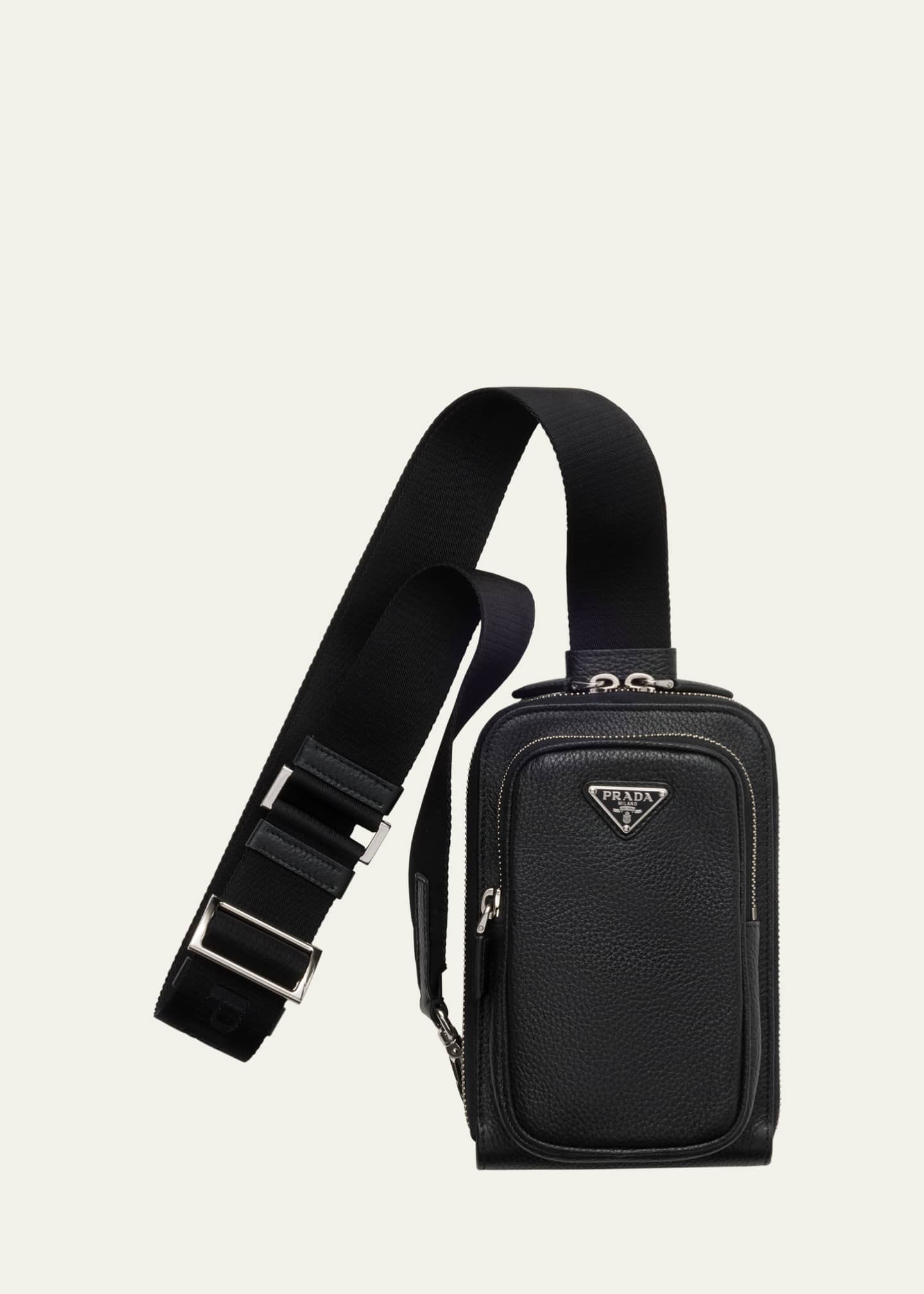 Prada Men's Vitello Daino Sling Bag Image 1 of 5